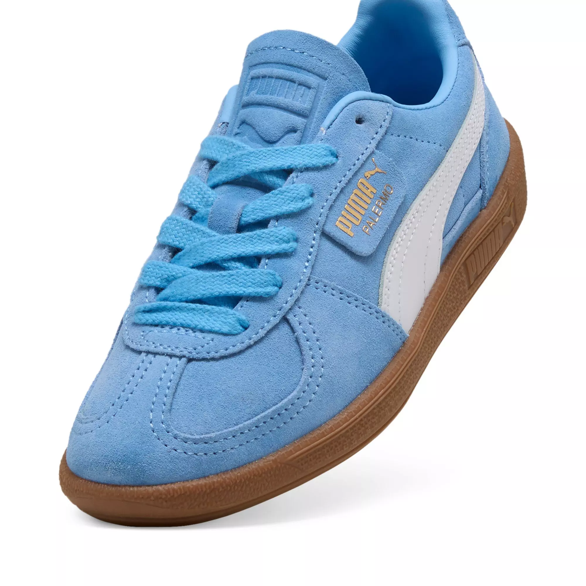 PUMA Palermo JR "Light Blue/White/Gum" Grade School Girls' Shoe - LT BLUE/WHITE/GUM
