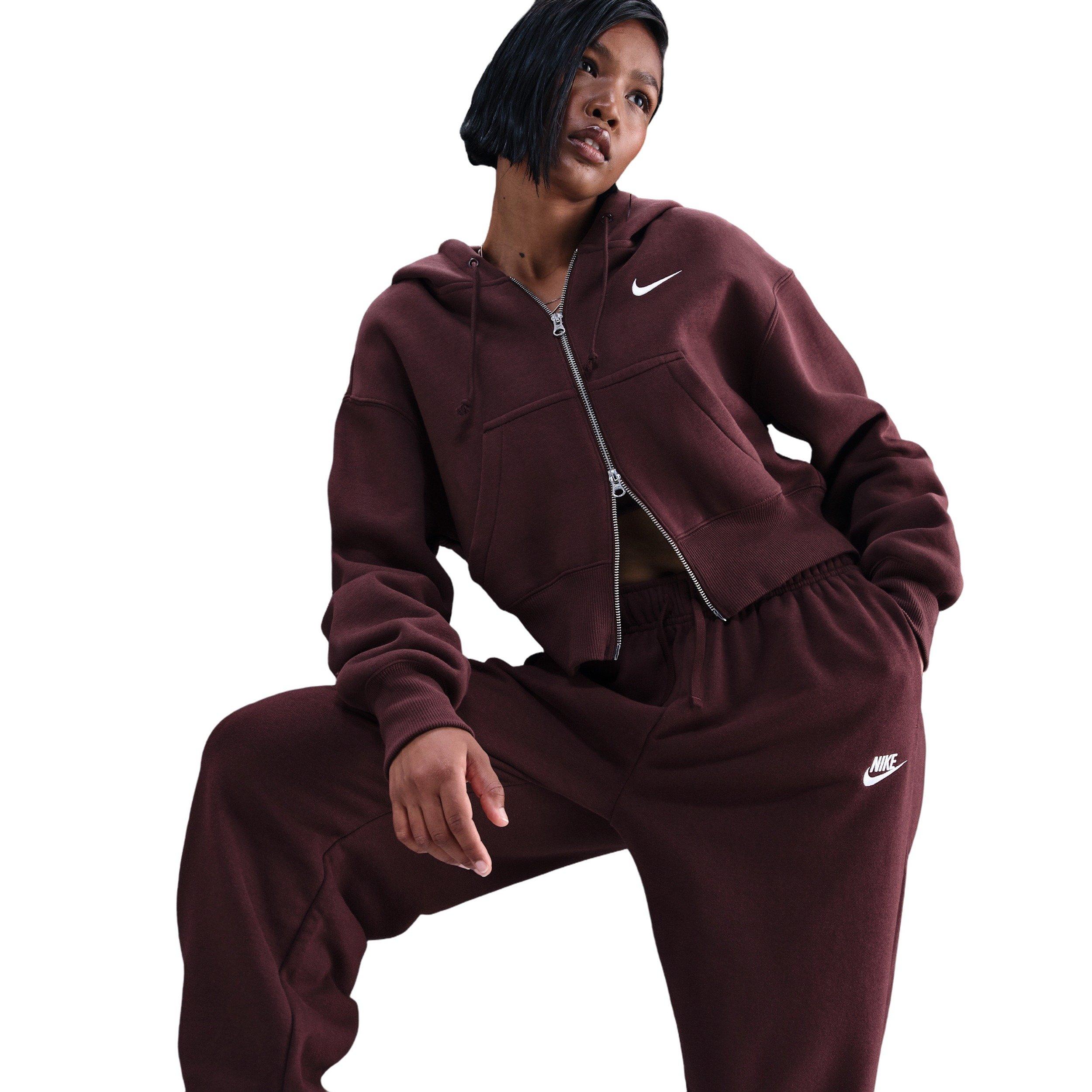 Nike Women's Sportswear Club Fleece Mid-Rise Oversized Sweatpants - Red - RED Thumbnail View 5