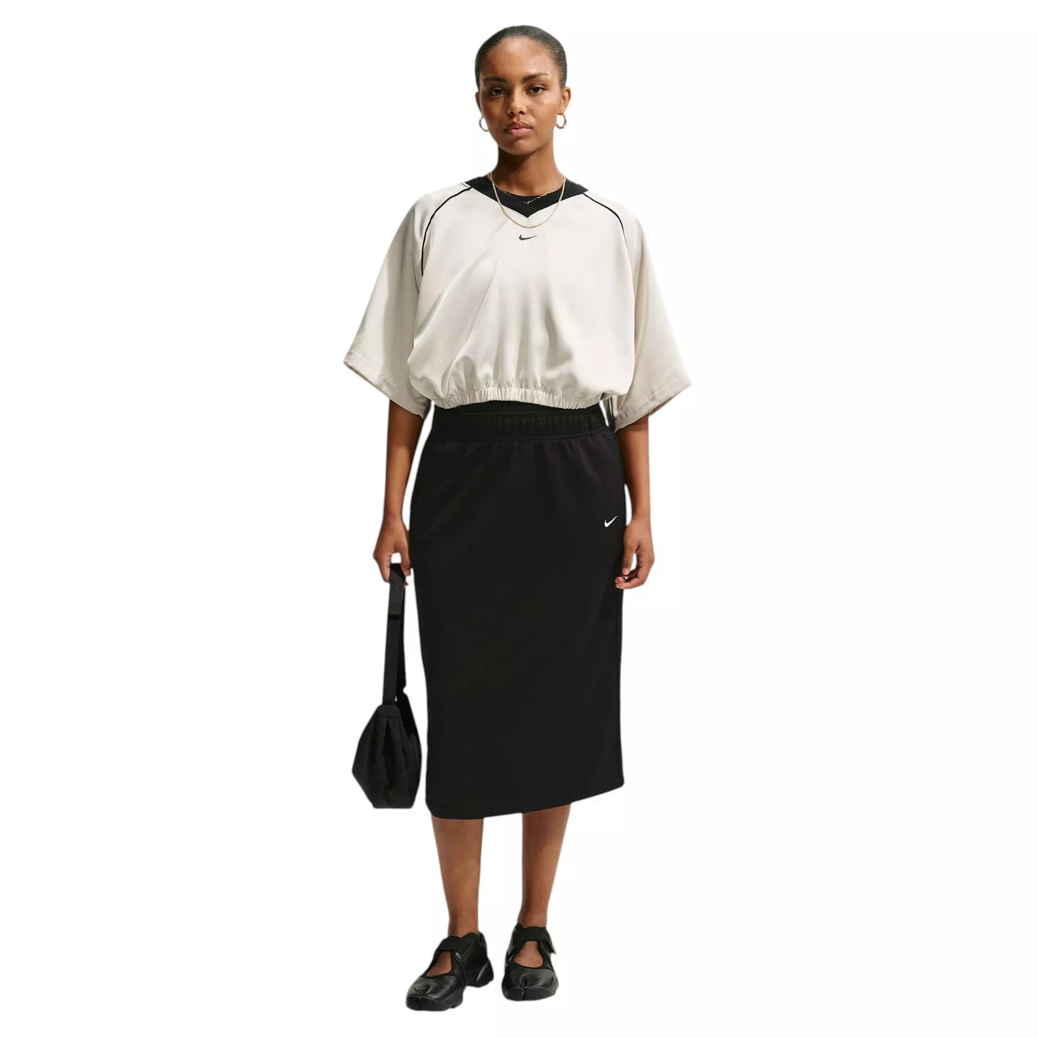 Nike Women's Sportswear Loose Midi Track Skirt - Black - BLACK