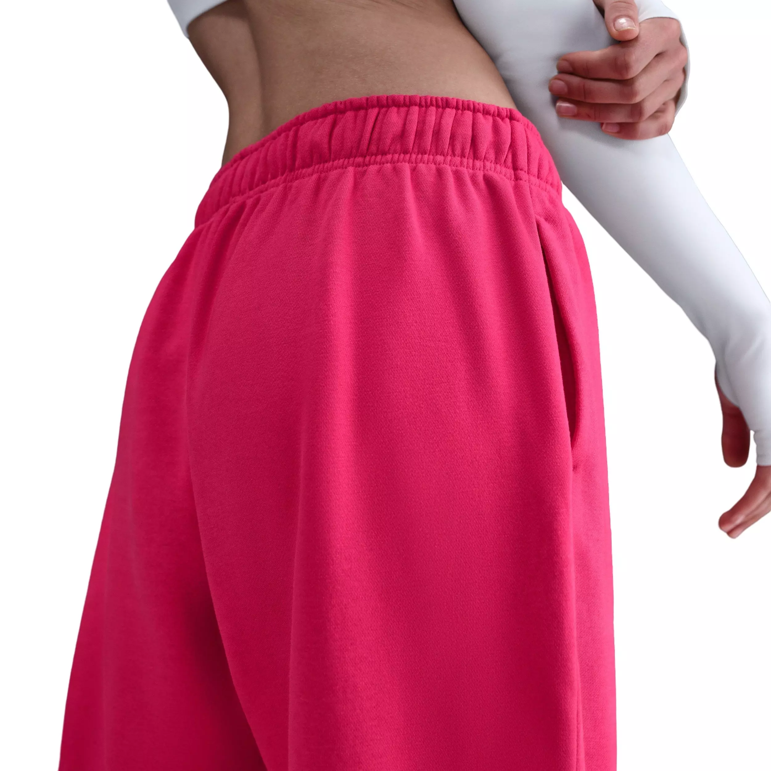 Nike Women's Sportswear Club Fleece Mid-Rise Oversized Sweatpants - Rush Pink - PINK