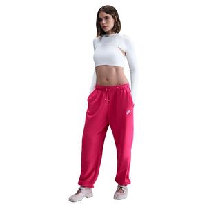 Nike Women's Sportswear Club Fleece Mid-Rise Oversized Sweatpants - Pink