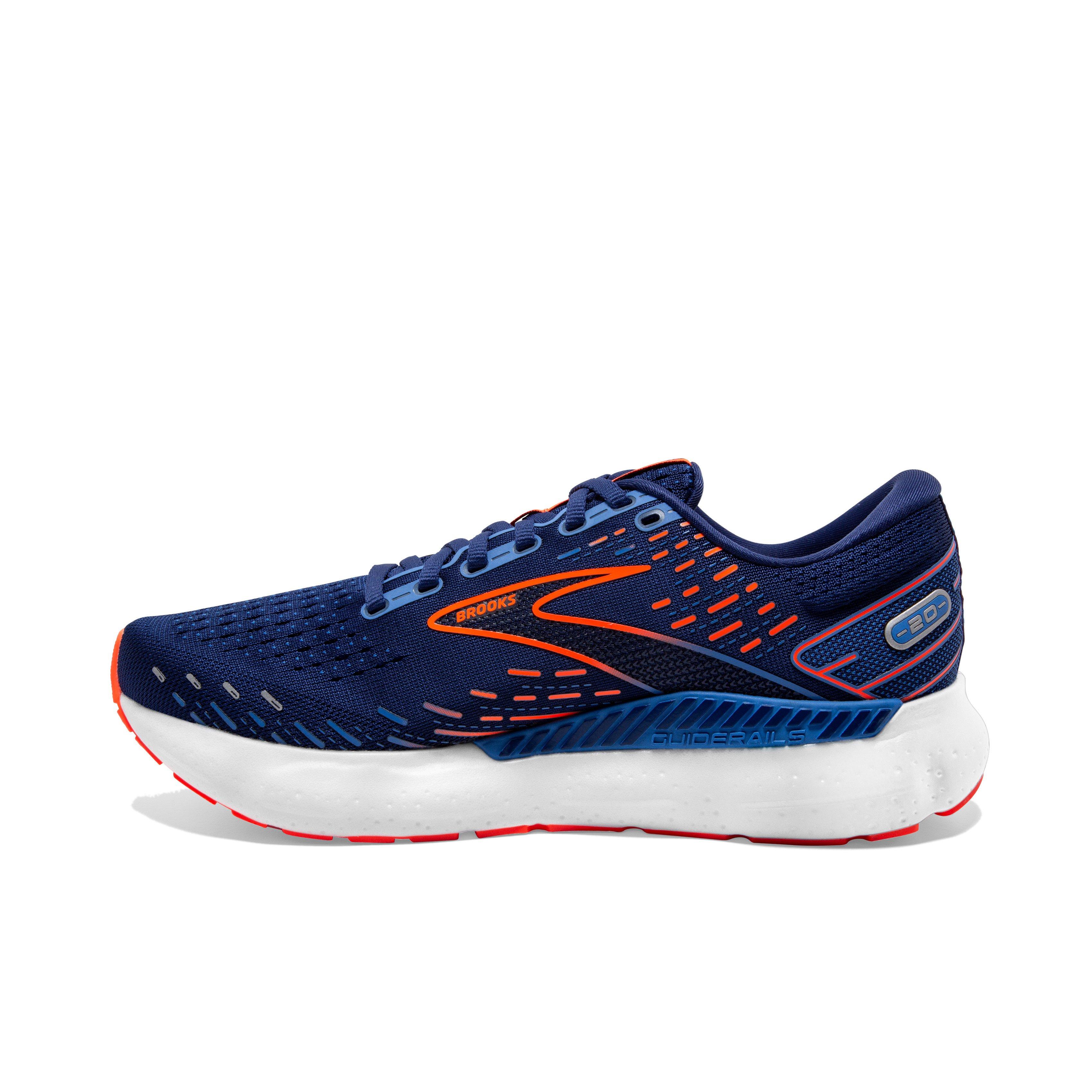 Brooks Glycerin GTS 20 "Blue Depths/Palace Blue/Orange" Men's Wide Running Shoe - BLUE/BLUE/ORANGE Thumbnail View 2