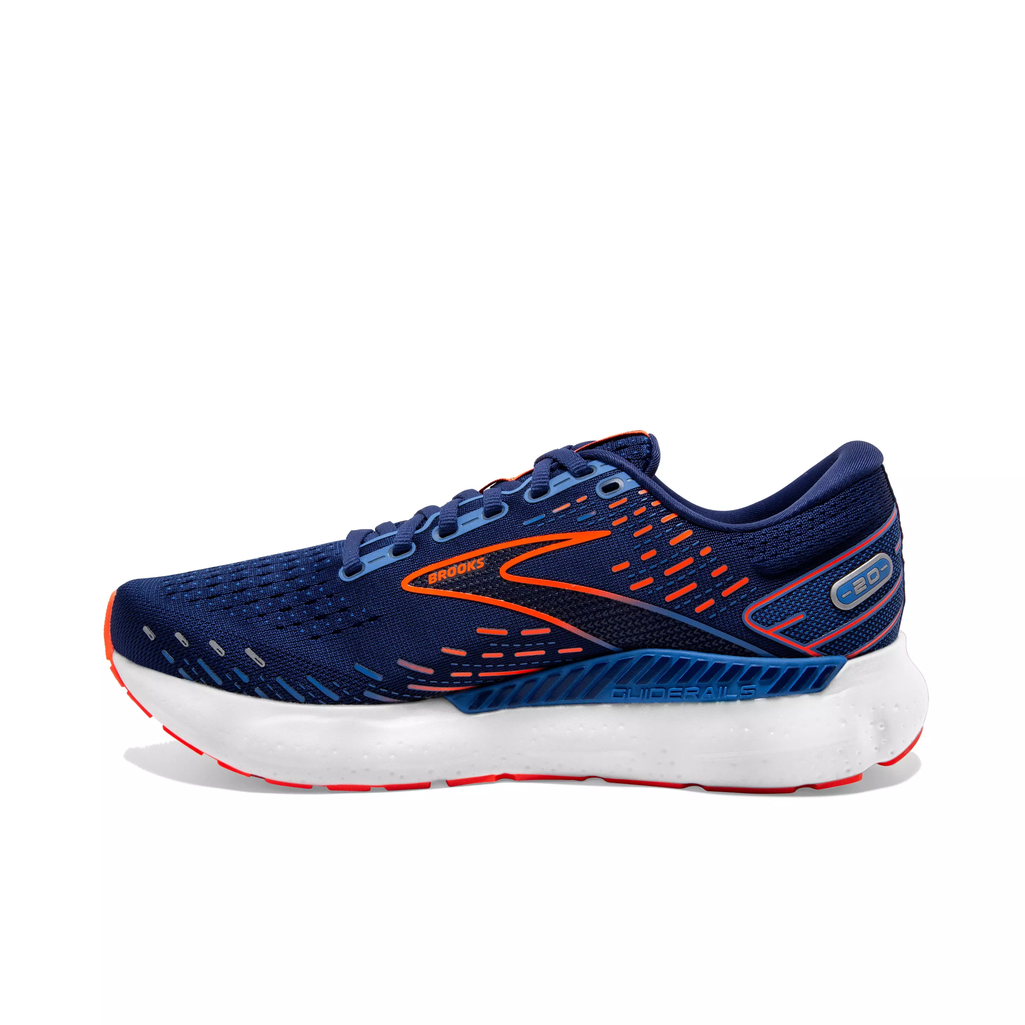 Brooks Glycerin GTS 20 "Blue Depths/Palace Blue/Orange" Men's Wide Running Shoe - BLUE/BLUE/ORANGE
