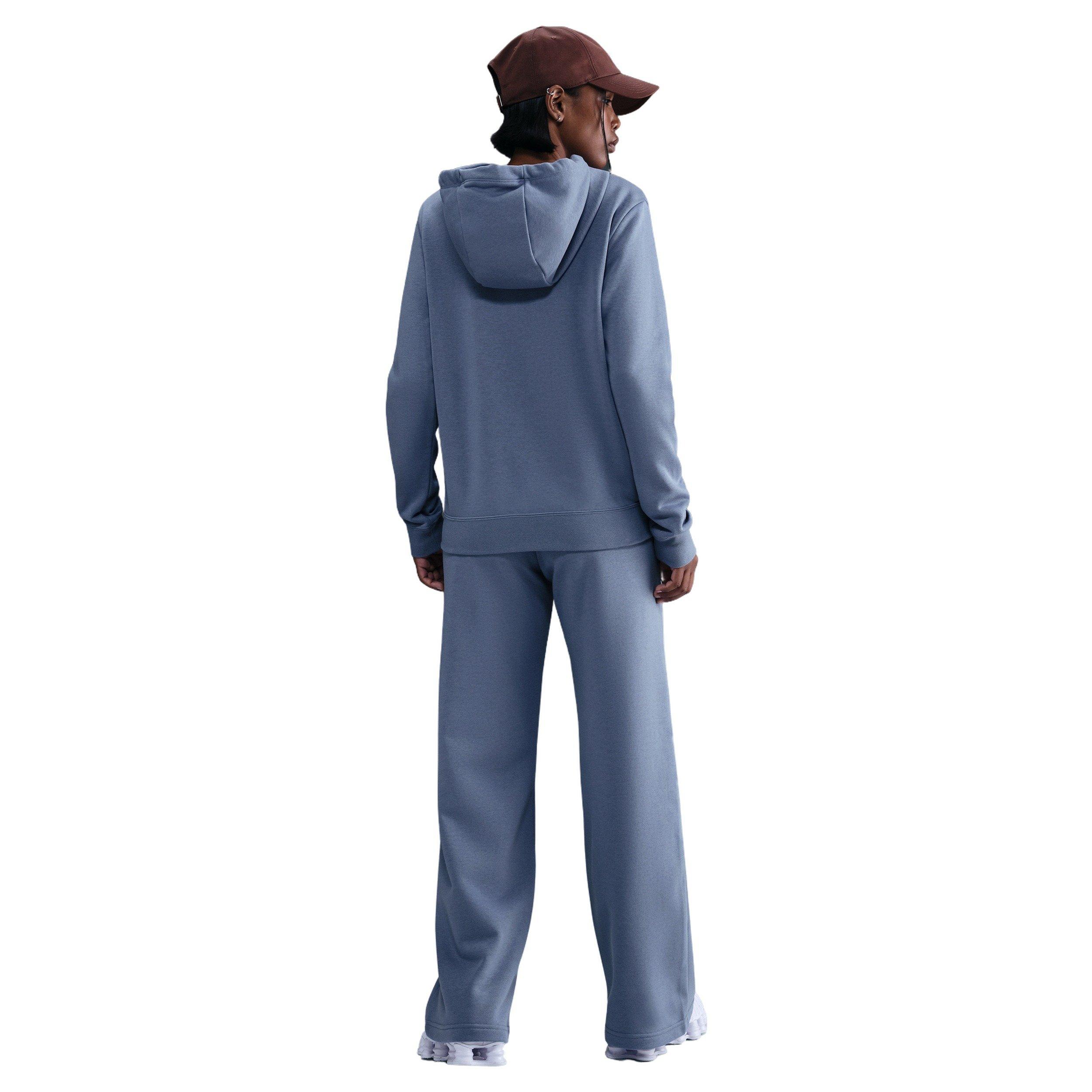Nike Women's Sportswear Club Fleece Mid-Rise Wide-Leg Sweatpants - Blue - BLUE Thumbnail View 2