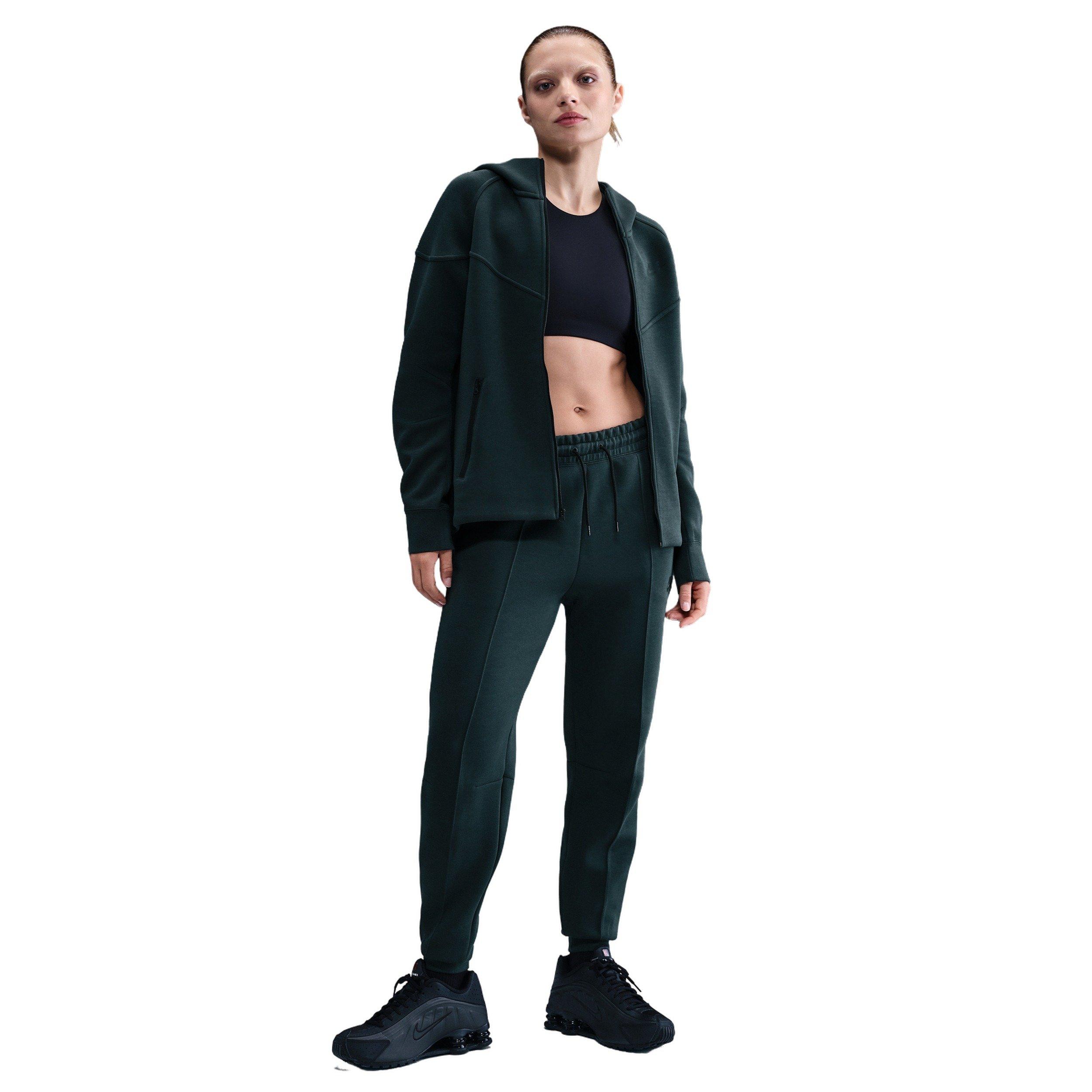 Nike Women's Sportswear Tech Fleece Mid-Rise Joggers - Green - GREEN Thumbnail View 1