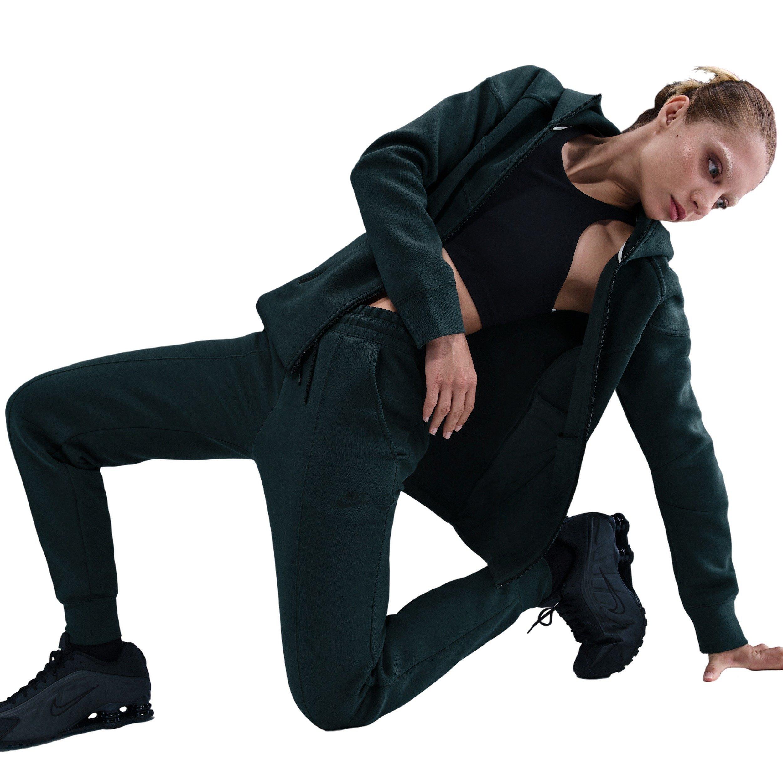 Nike Women's Sportswear Tech Fleece Mid-Rise Joggers - Green - GREEN Thumbnail View 5