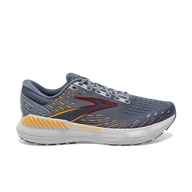 Brooks Glycerin GTS 20 "Grey/Silver/Orange" Men's Running Shoe - GREY/SILVER/ORANGE Thumbnail View 1