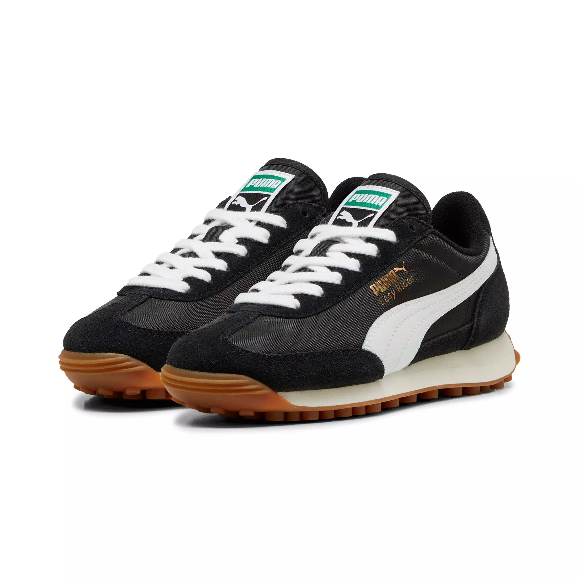 PUMA Easy Rider Vintage JR "PUMA Black/PUMA White" Grade School Boys' Shoe - BLACK/WHITE