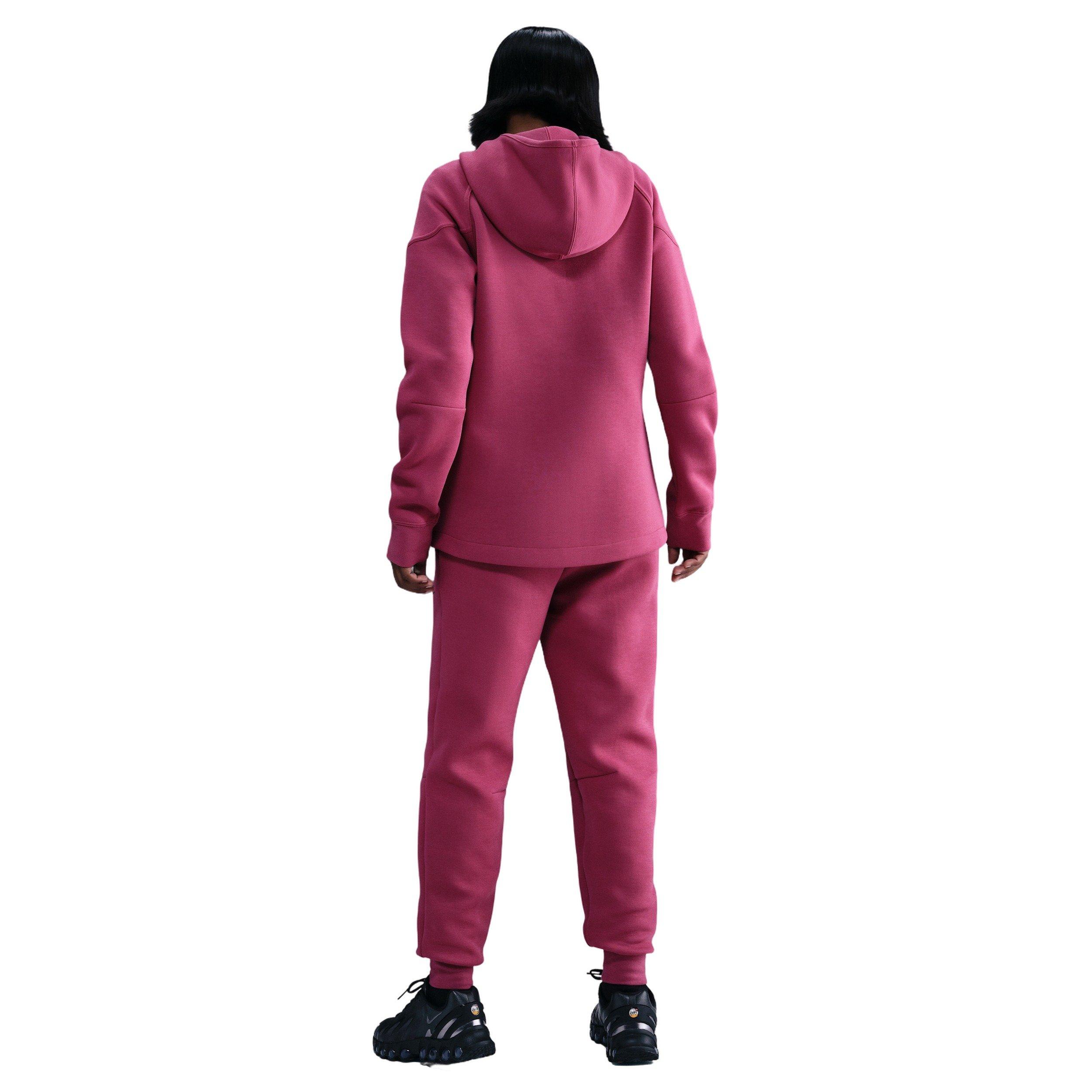 Nike Women's Sportswear Tech Fleece Mid-Rise Joggers - Pink - PINK Thumbnail View 2