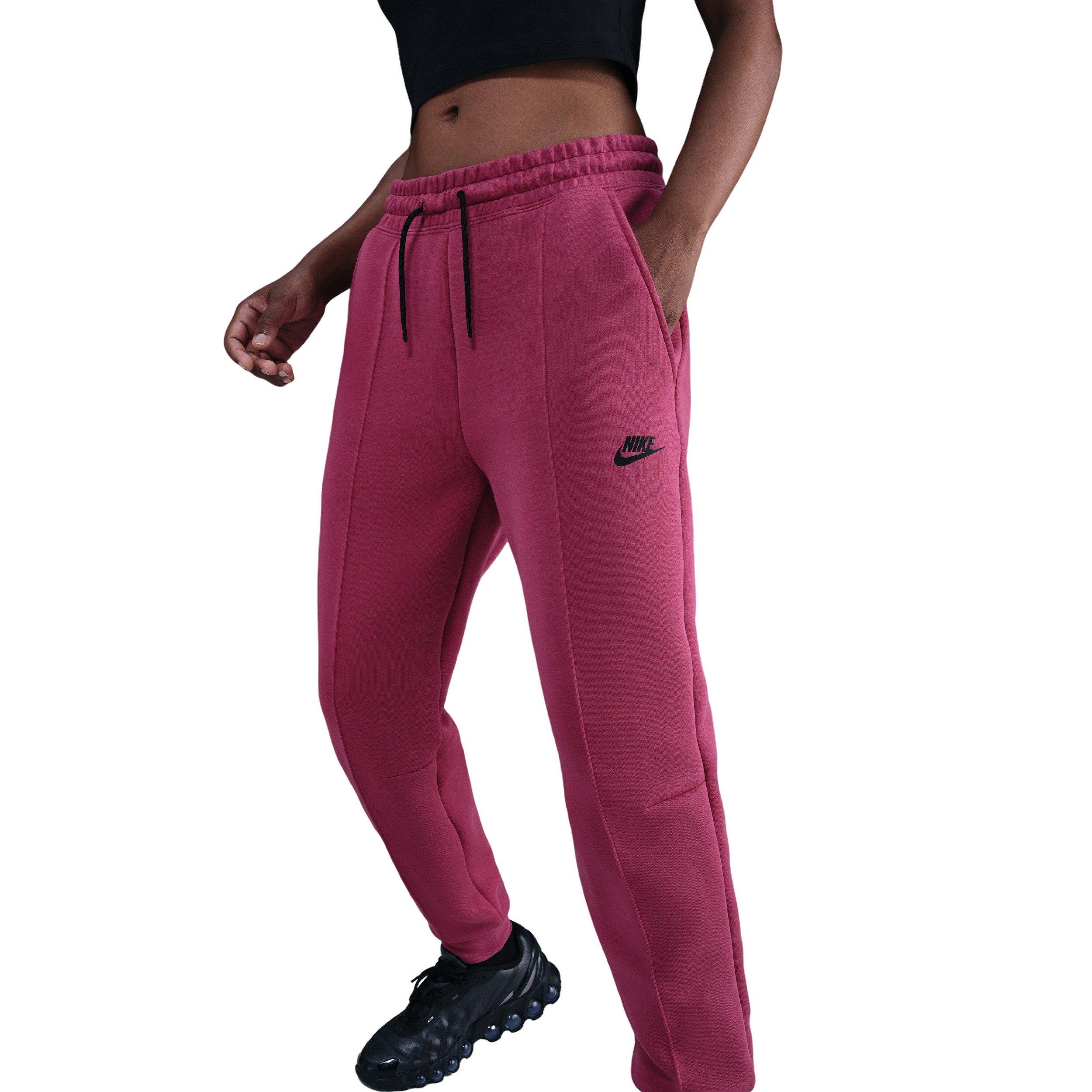 Nike Women's Sportswear Tech Fleece Mid-Rise Joggers - Pink - PINK Thumbnail View 3