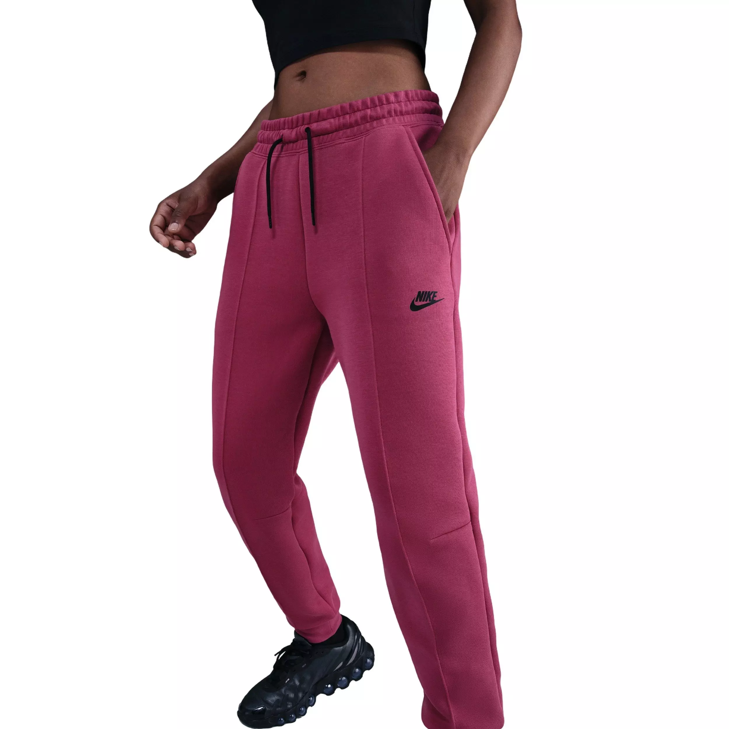Nike Women's Sportswear Tech Fleece Mid-Rise Joggers - Pink - PINK