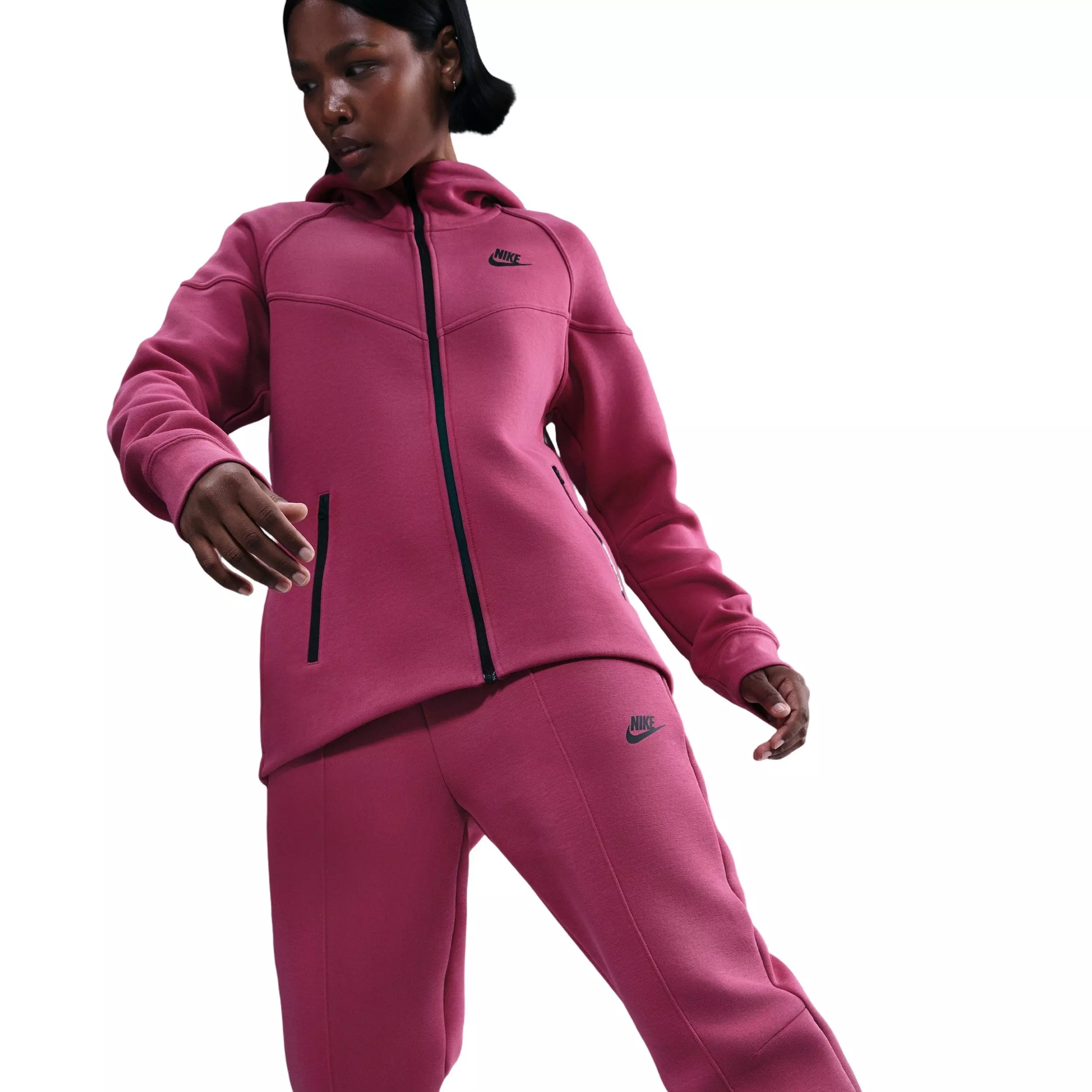 Nike Women's Sportswear Tech Fleece Mid-Rise Joggers - Pink - PINK