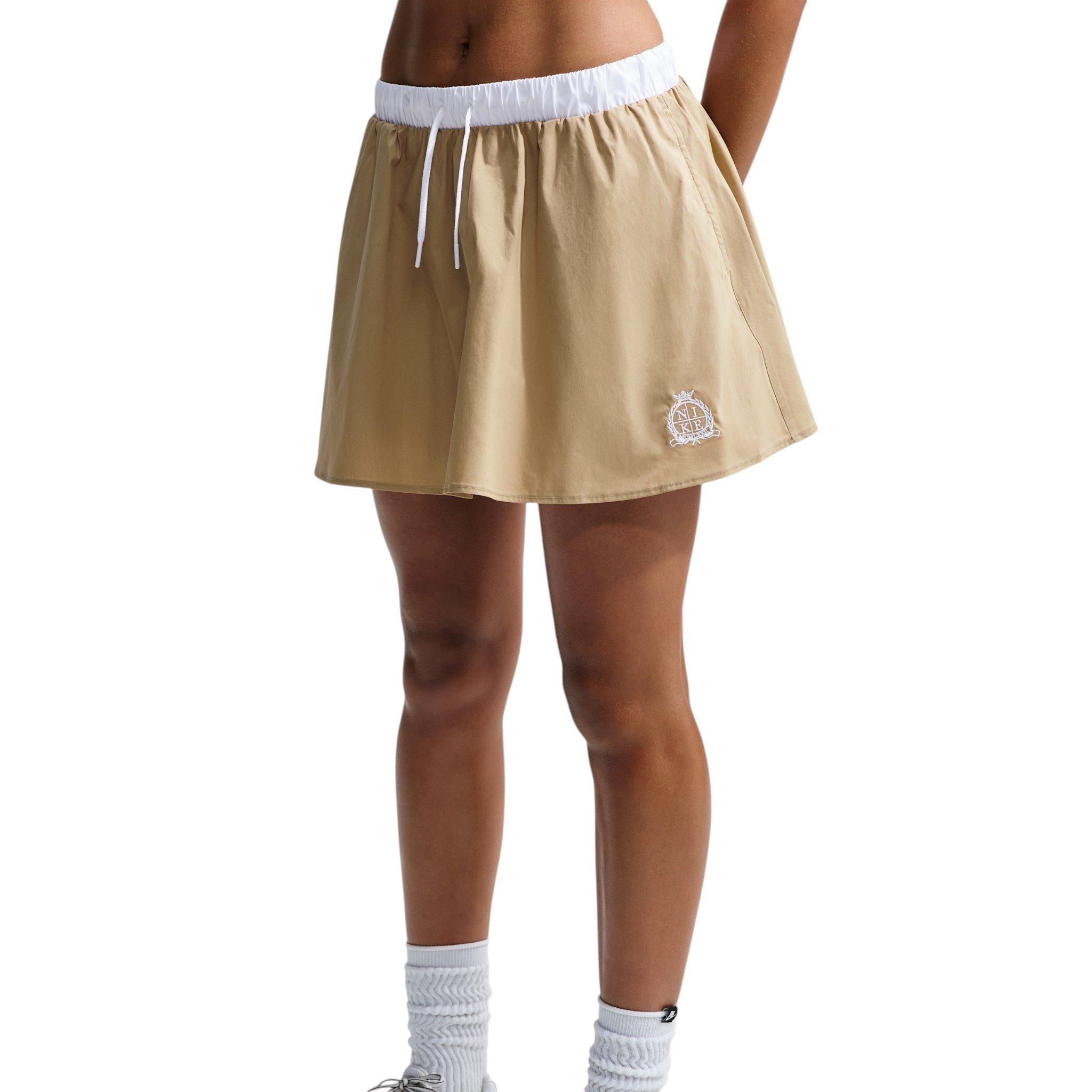 Nike Women's Sportswear Mid-Rise Poplin Mini Skirt - Beige - BEIGE
