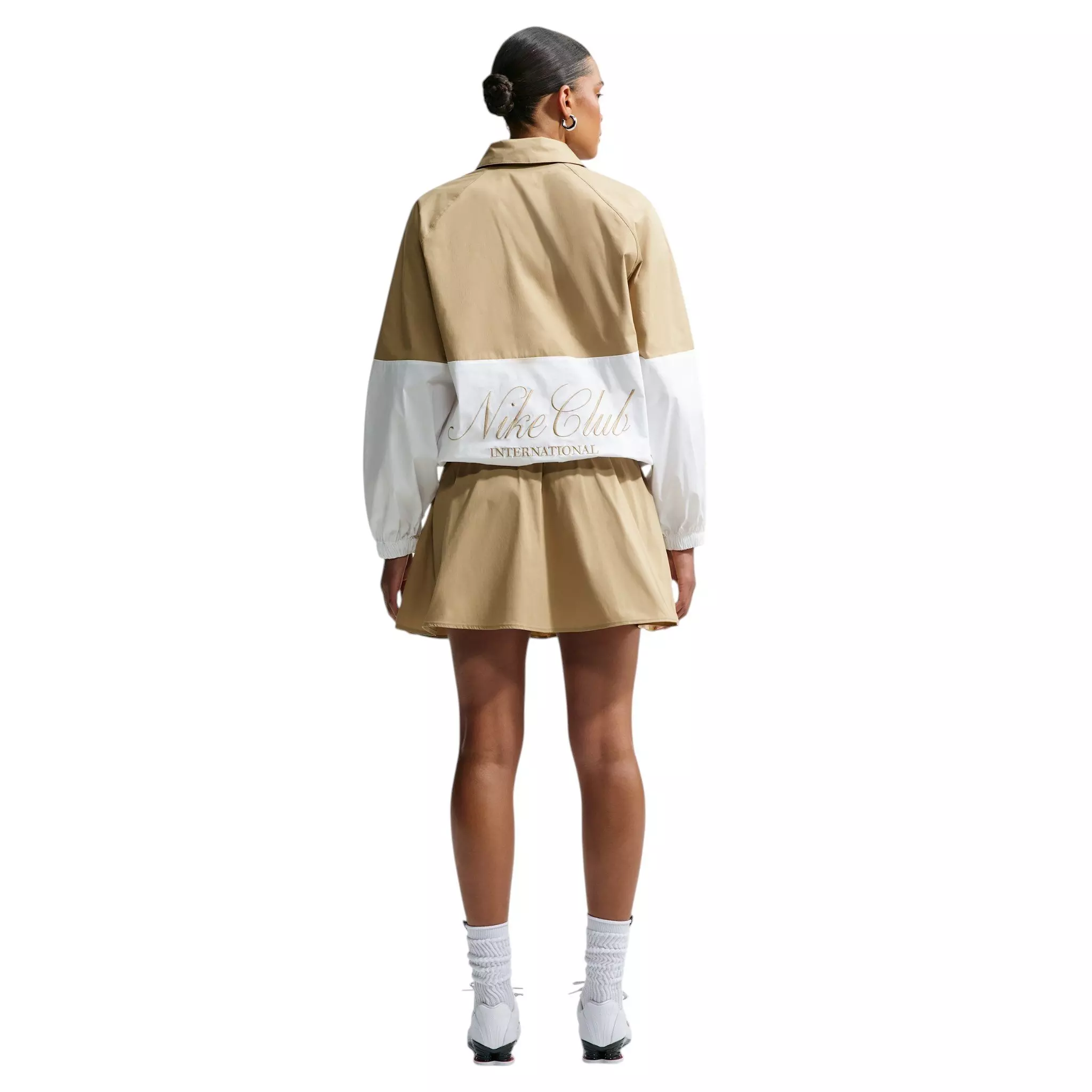 Nike Women's Sportswear Mid-Rise Poplin Mini Skirt - Beige - BEIGE
