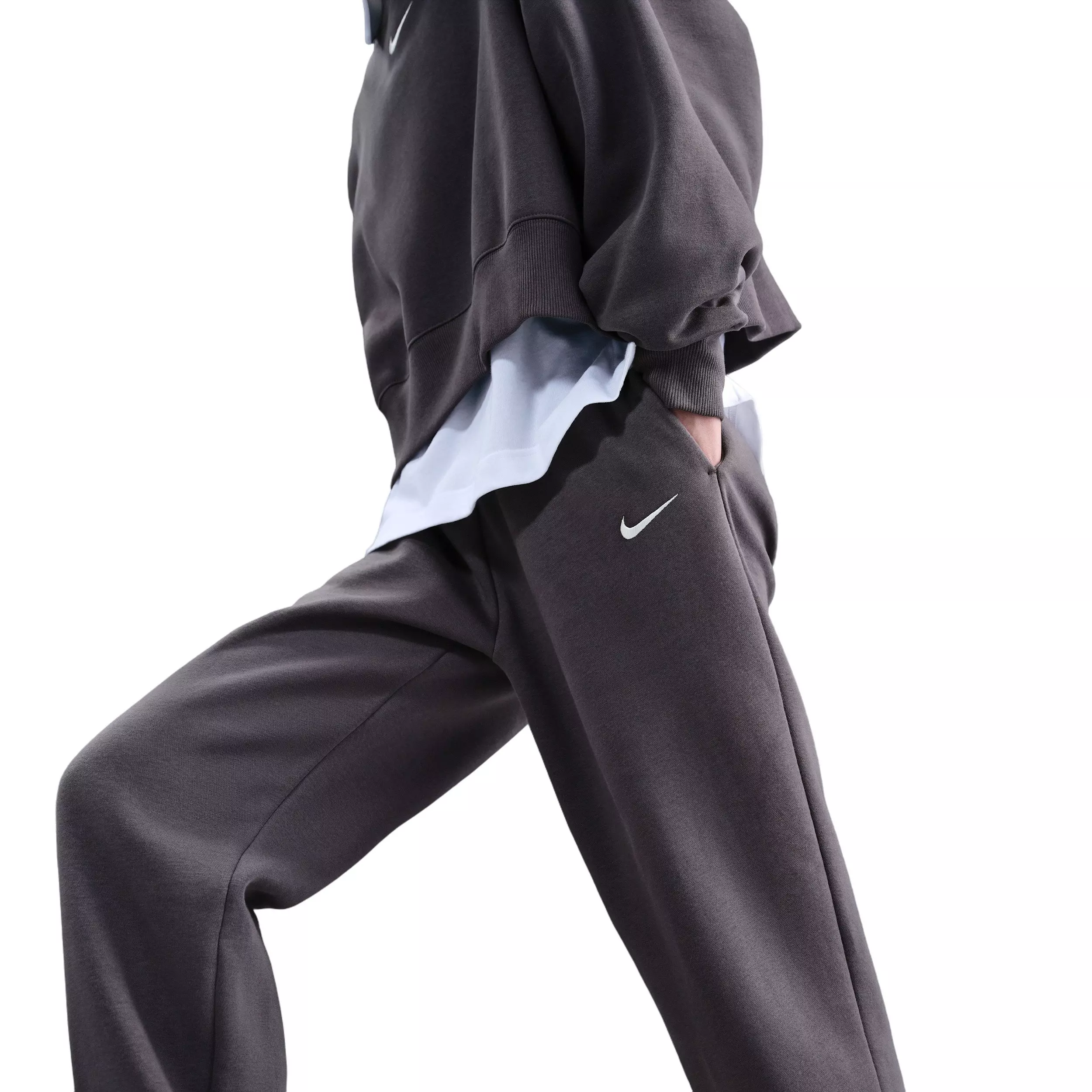 Nike Women's Sportswear Phoenix Fleece High-Waisted Oversized Sweatpants - Grey - GREY