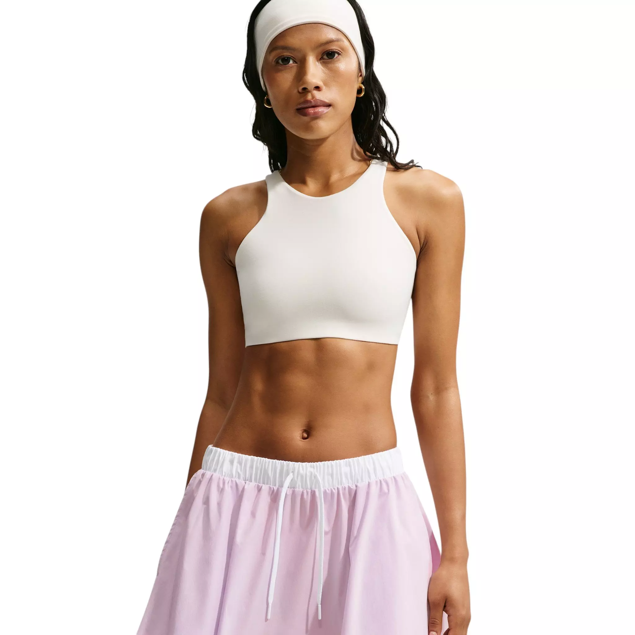 Nike Women's Sportswear Mid-Rise Poplin Mini Skirt - Bleached Lilac - BLEACHED LILAC 