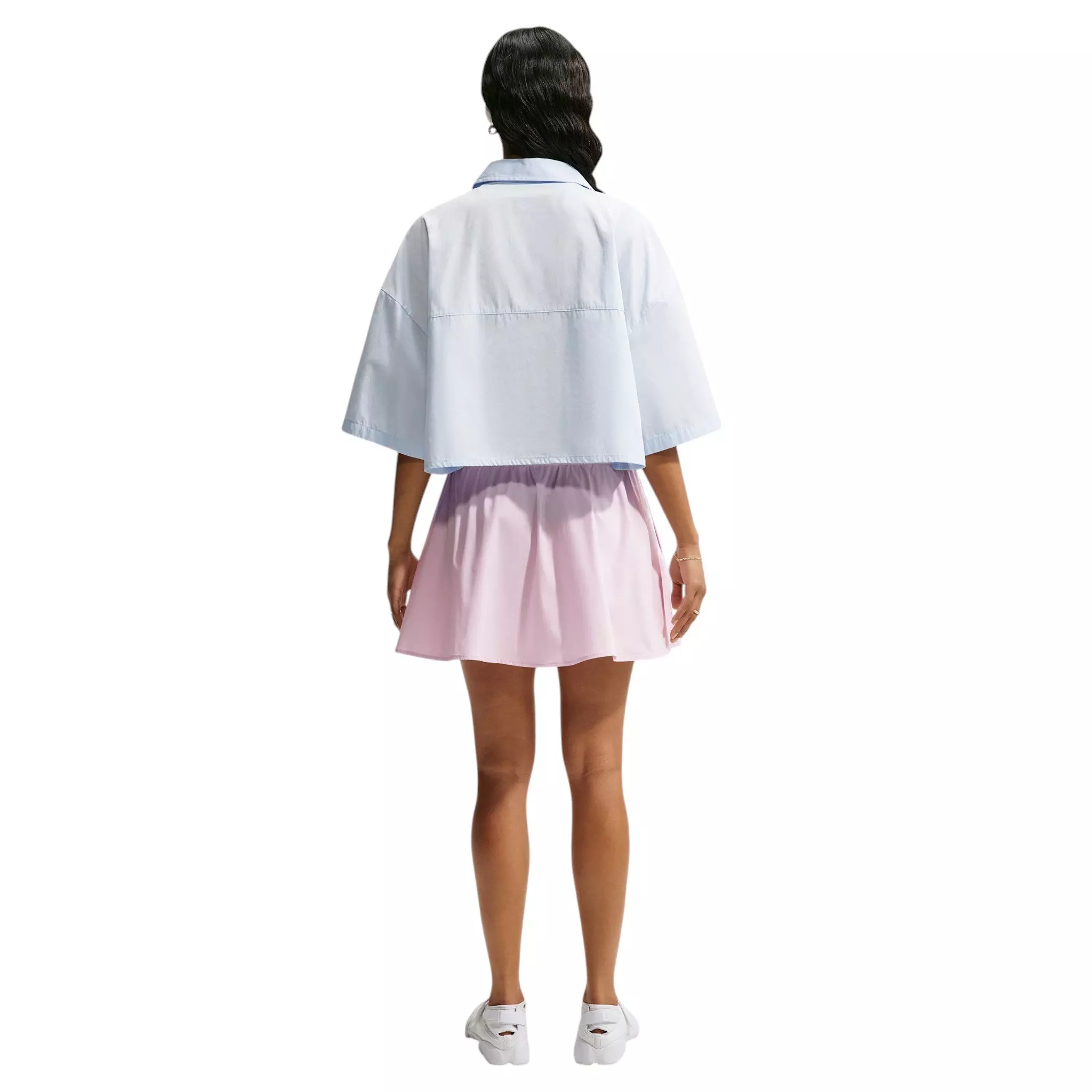 Nike Women's Sportswear Mid-Rise Poplin Mini Skirt - Bleached Lilac - BLEACHED LILAC 
