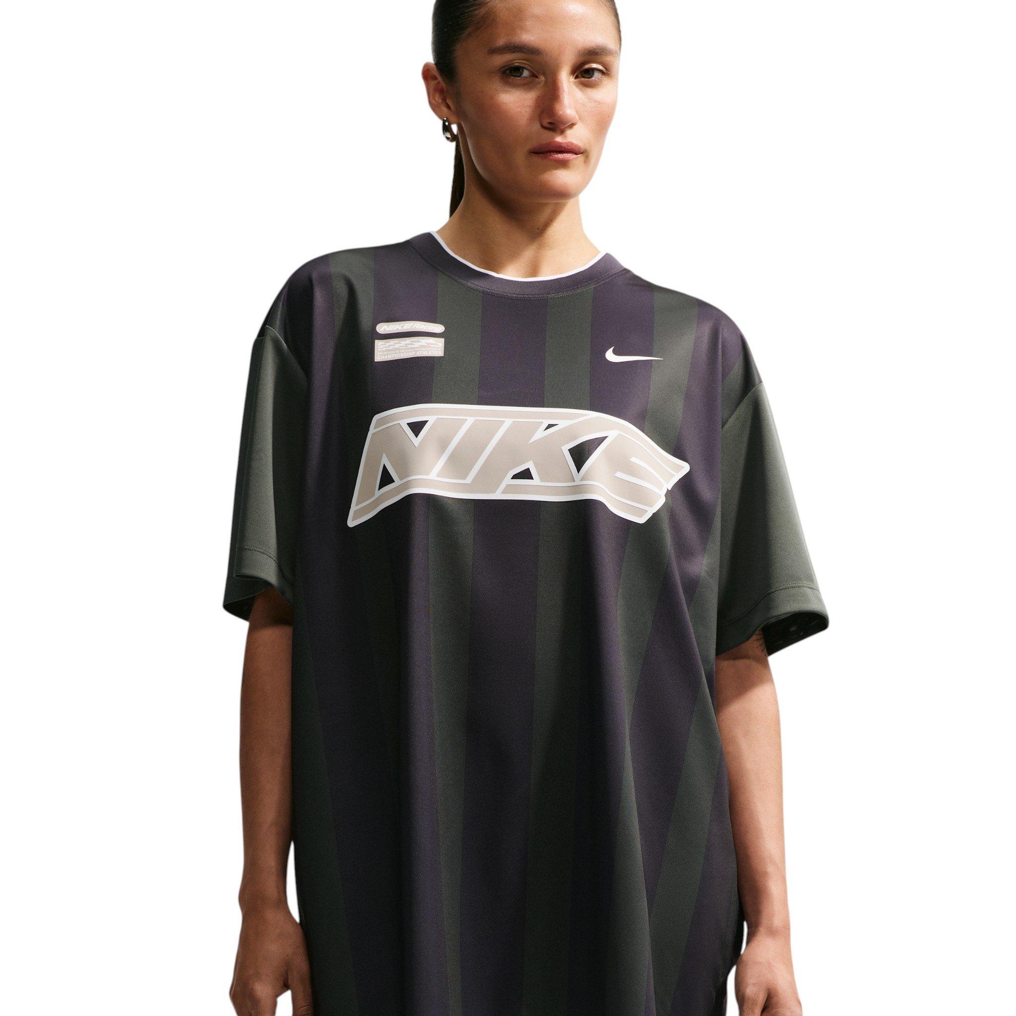 Nike Women's Sportswear Oversized Jersey Mini Dress - Camo Green/Gridiron/White - CAMO GREEN/GRIDIRON/WHITE Thumbnail View 3