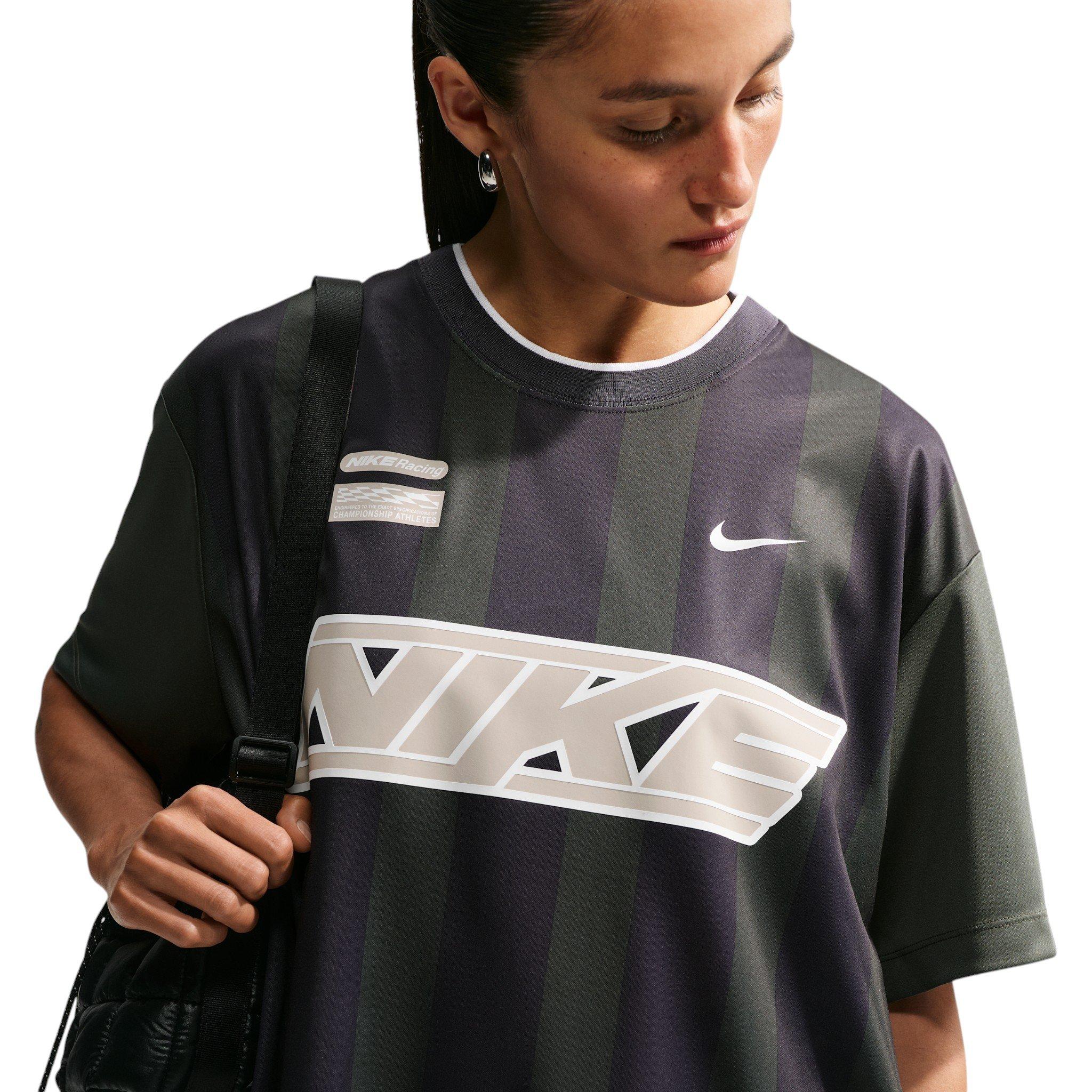 Nike Women's Sportswear Oversized Jersey Mini Dress - Camo Green/Gridiron/White - CAMO GREEN/GRIDIRON/WHITE Thumbnail View 5