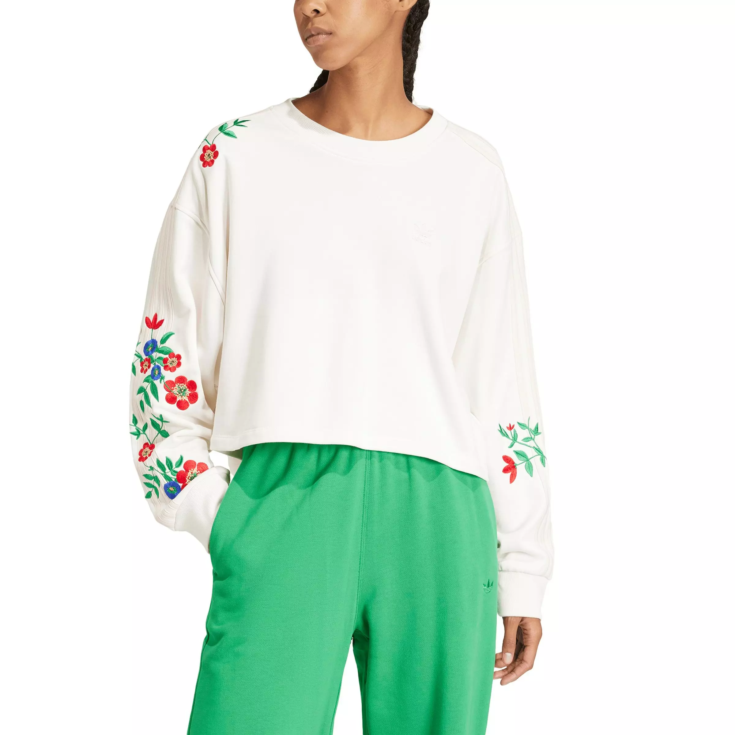 adidas Women's Originals Floral Graphics Sweatshirt - White - WHITE