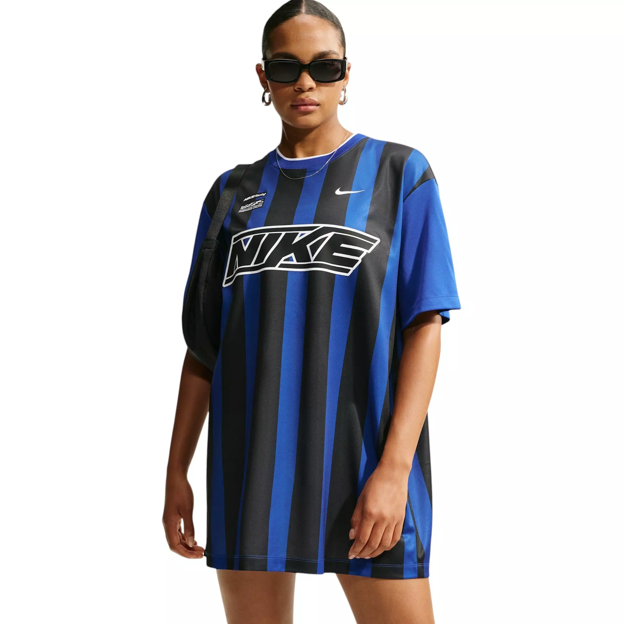 Nike Women's Sportswear Oversized Jersey Mini Dress - Royal/Black/White - ROYAL/BLACK/WHITE
