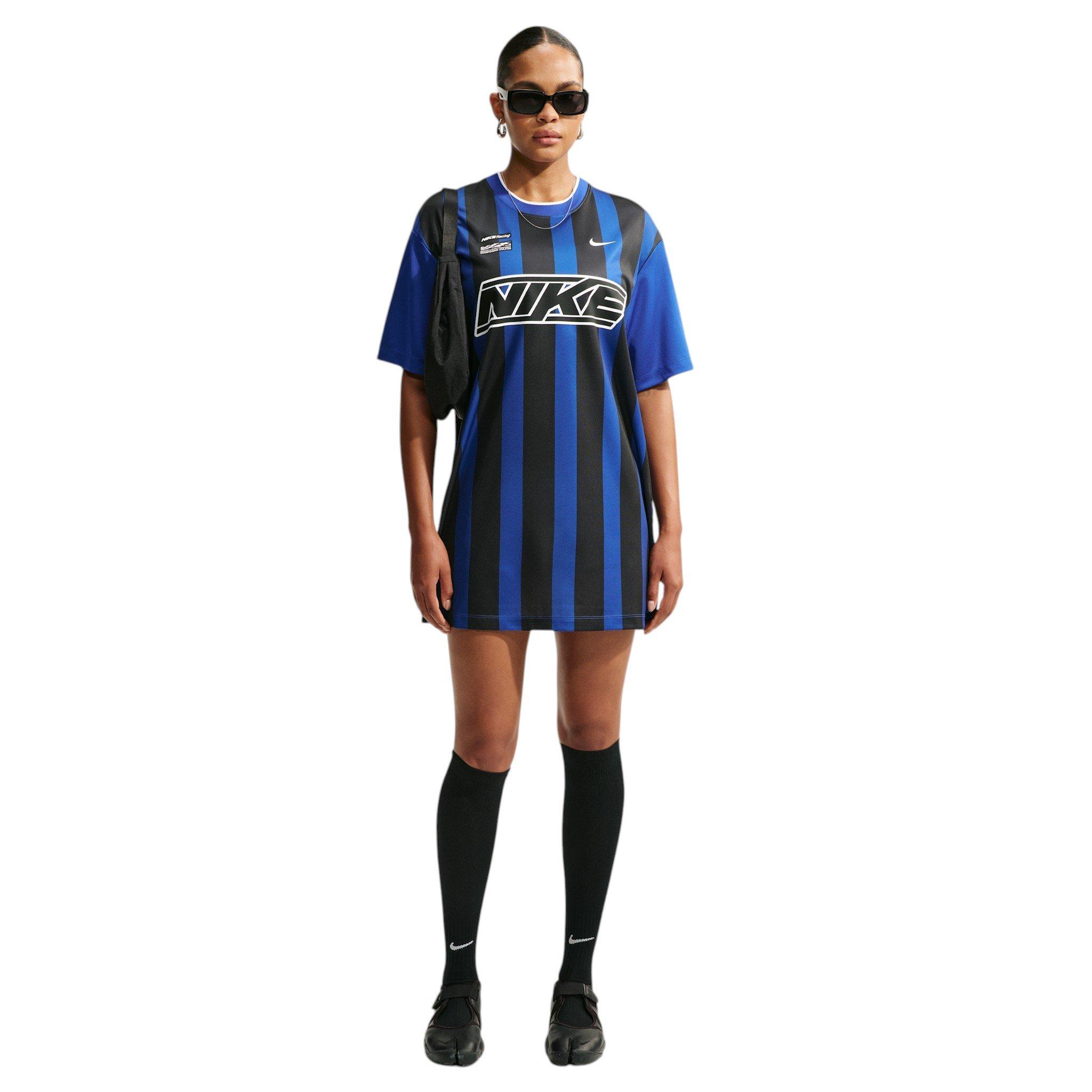 Nike Women's Sportswear Oversized Jersey Mini Dress - Royal/Black/White - ROYAL/BLACK/WHITE