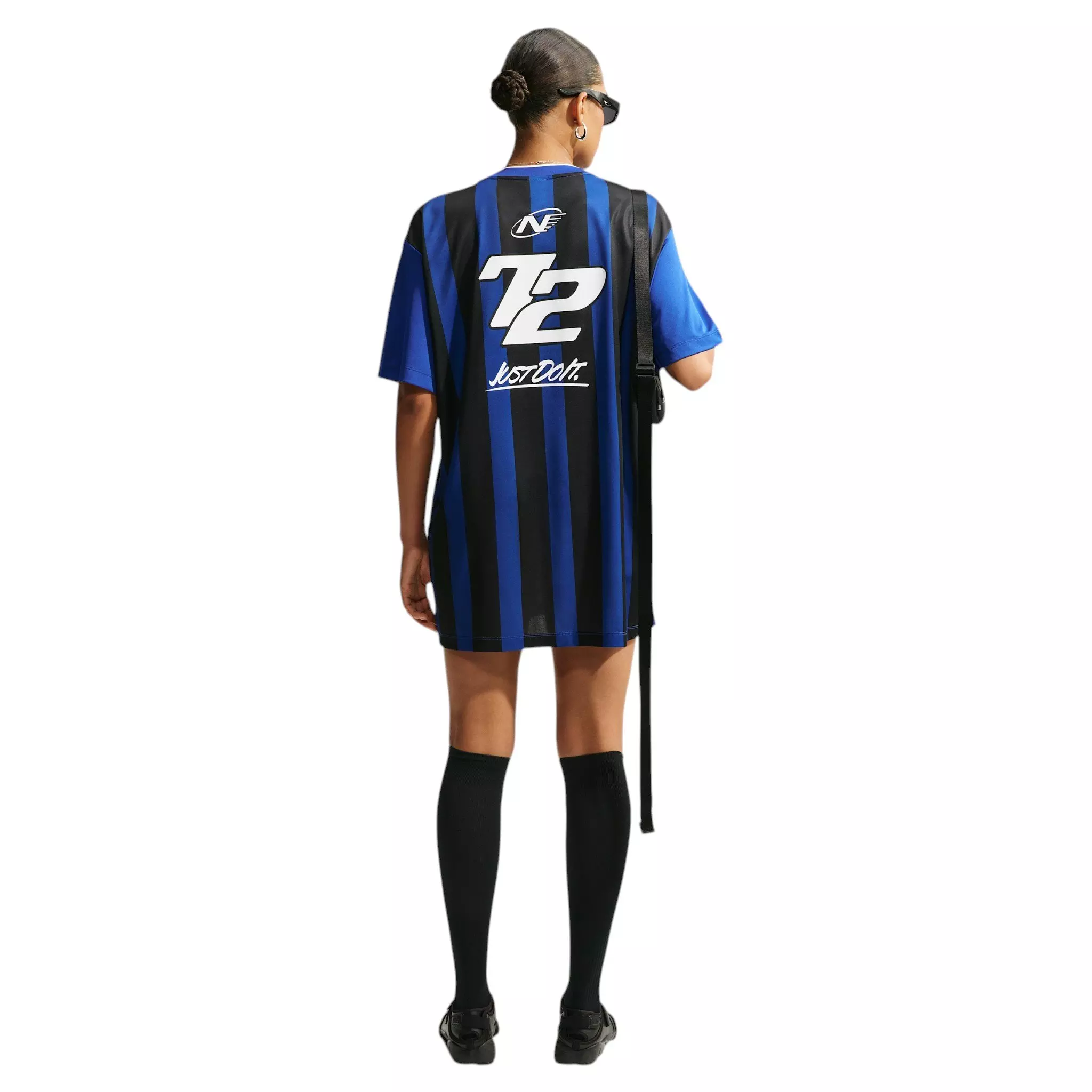 Nike Women's Sportswear Oversized Jersey Mini Dress - Royal/Black/White - ROYAL/BLACK/WHITE