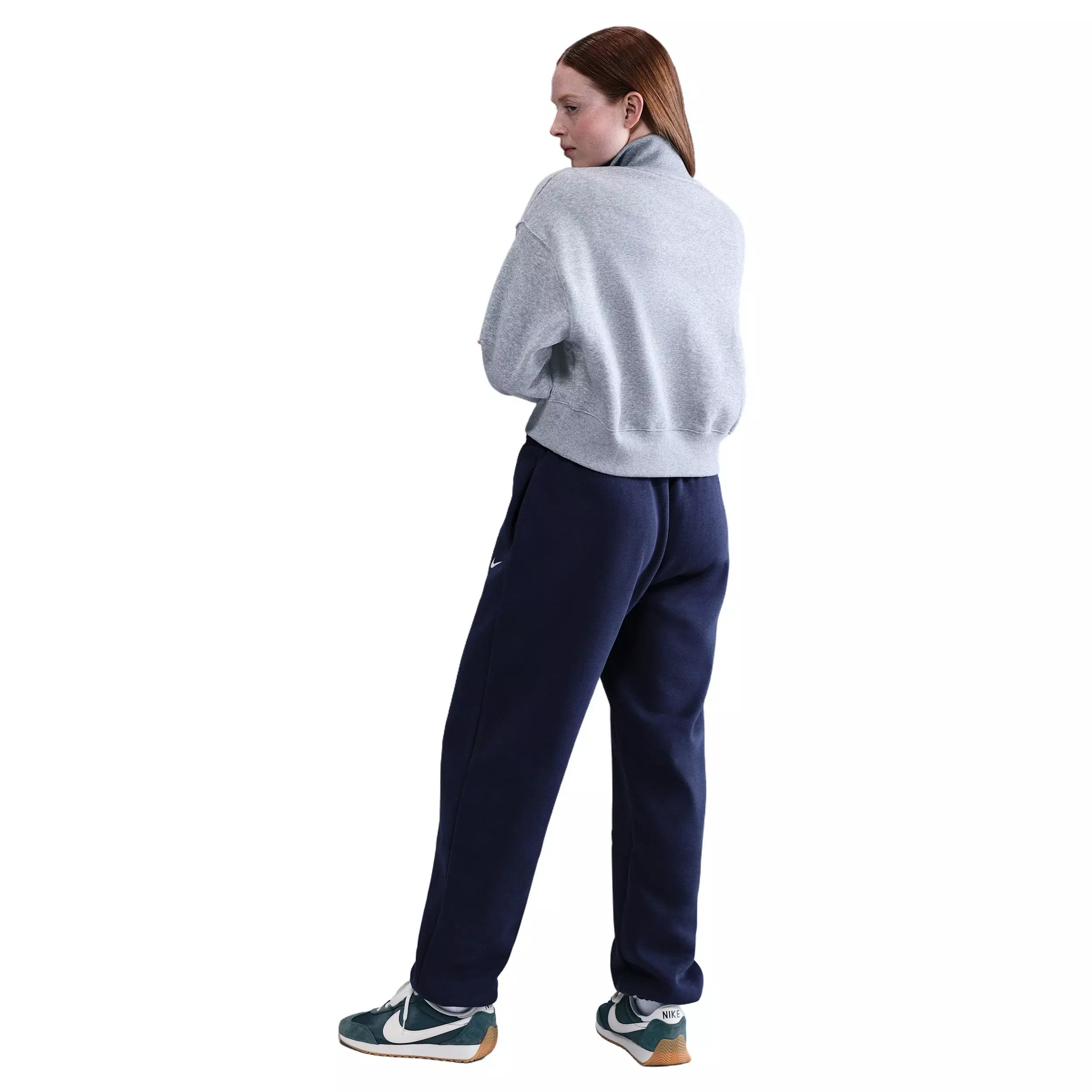 Nike Women's Sportswear Phoenix Fleece High-Waisted Oversized Sweatpants - Dark Blue - DARK BLUE