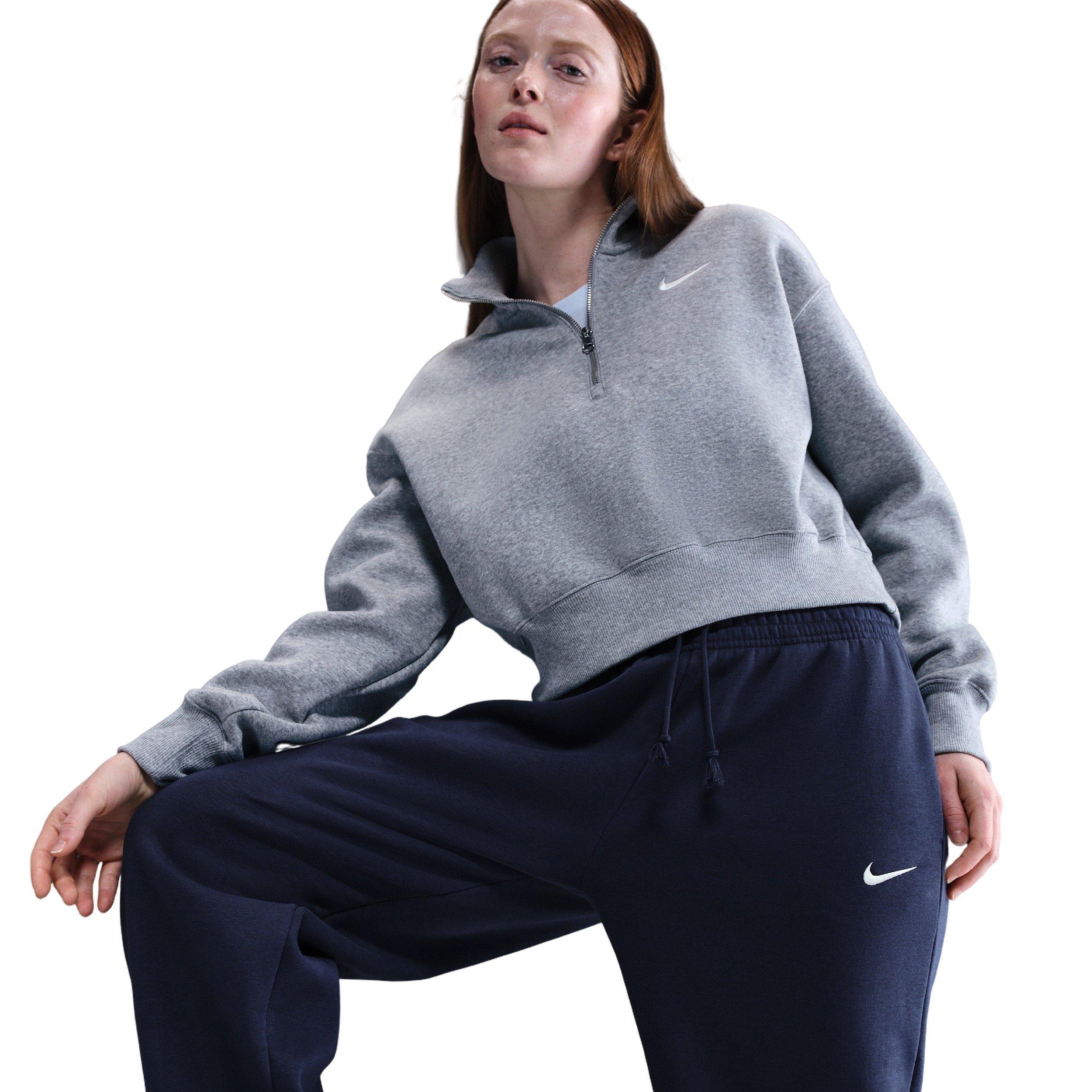 Nike Women's Sportswear Phoenix Fleece High-Waisted Oversized Sweatpants - Dark Blue - DARK BLUE Thumbnail View 5