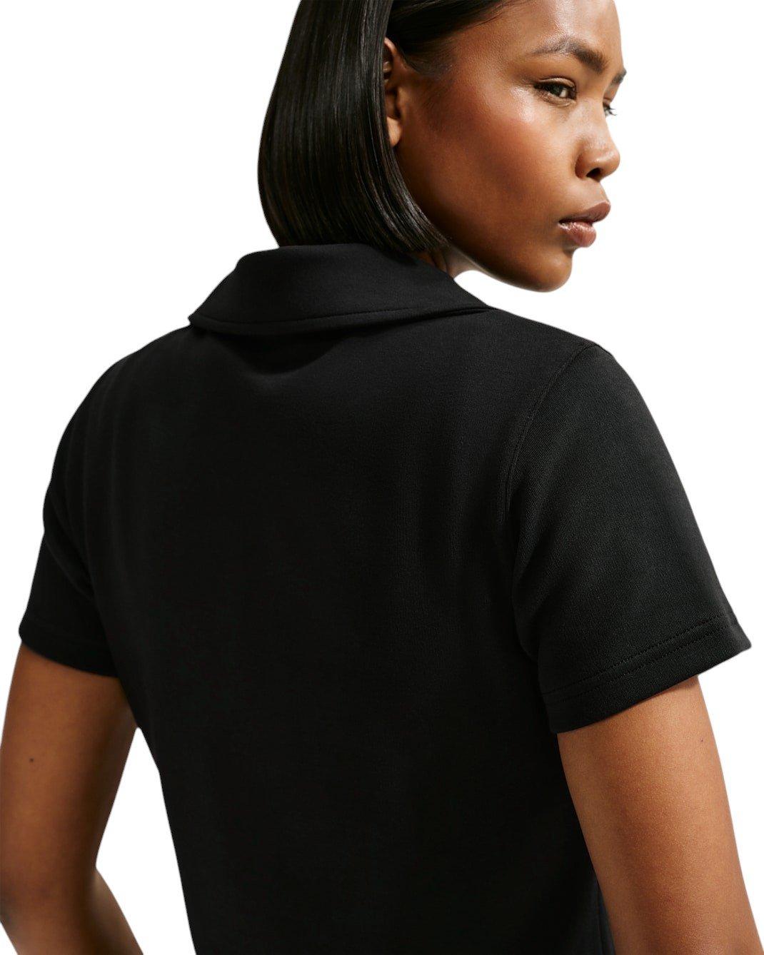 Nike Women's Sportswear Chill Knit Slim Polo Dress - Black/White - BLACK/WHITE