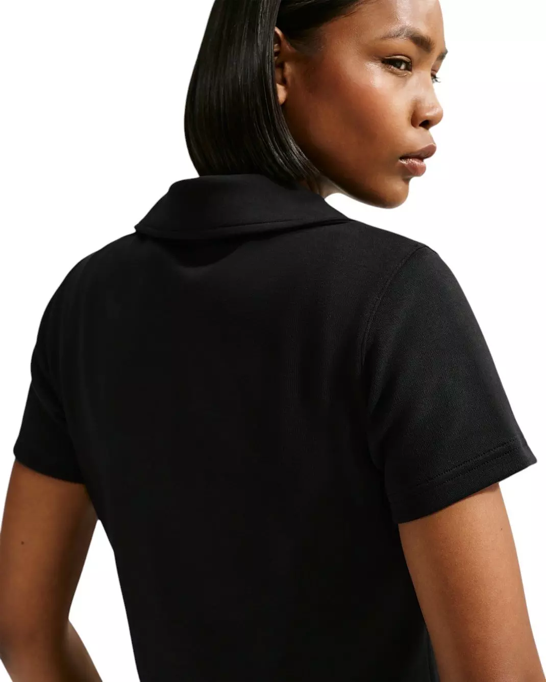 Nike Women's Sportswear Chill Knit Slim Polo Dress - Black/White - BLACK/WHITE