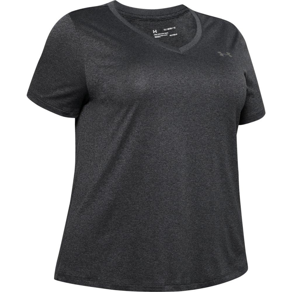 Under Armour Women's UA Tech Short Sleeve V-Neck Tee - CARBON Thumbnail View 4