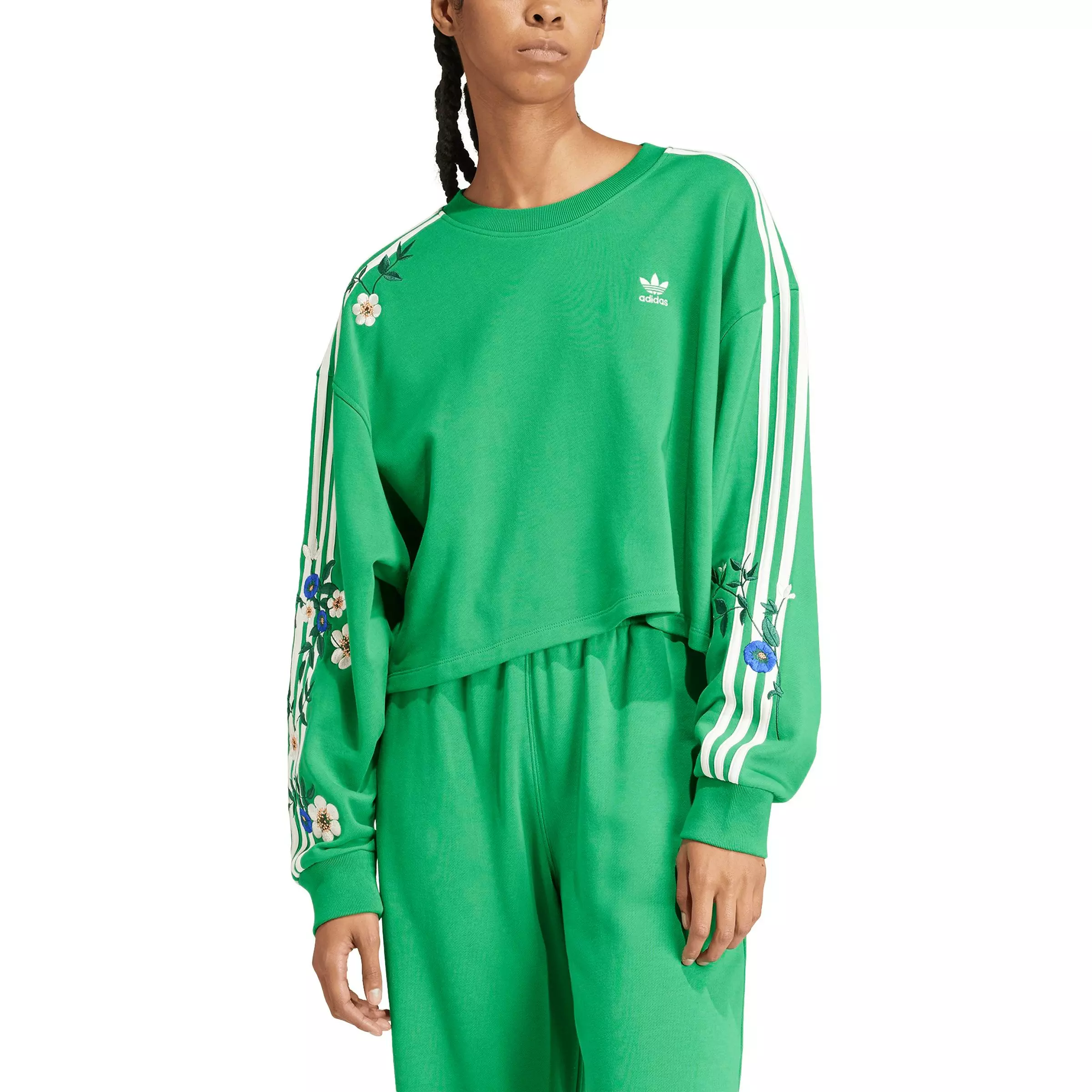 adidas Women's Originals Floral Graphics Sweatshirt - Green - GREEN