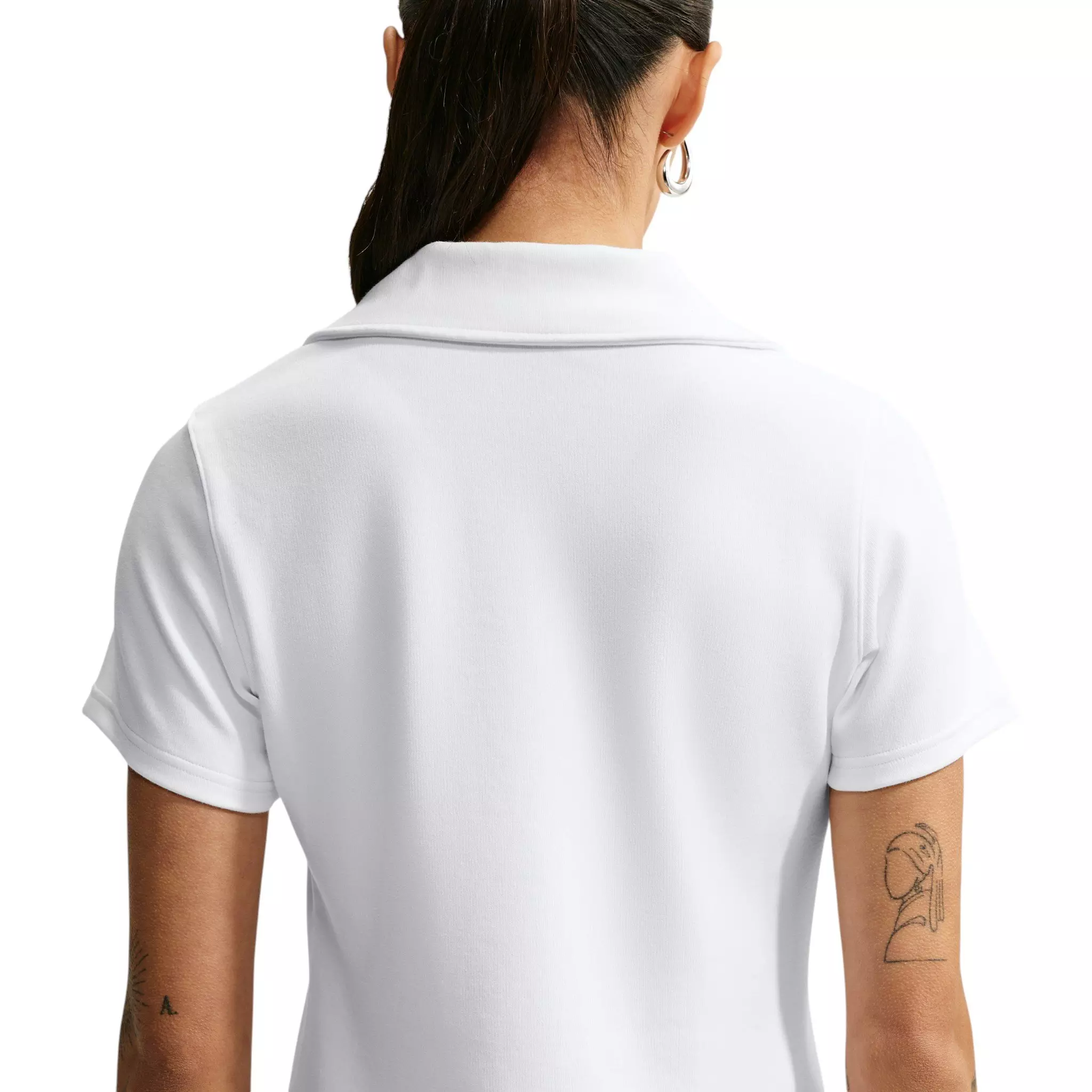 Nike Women's Sportswear Chill Knit Slim Polo Dress - White/Black - WHITE/BLACK