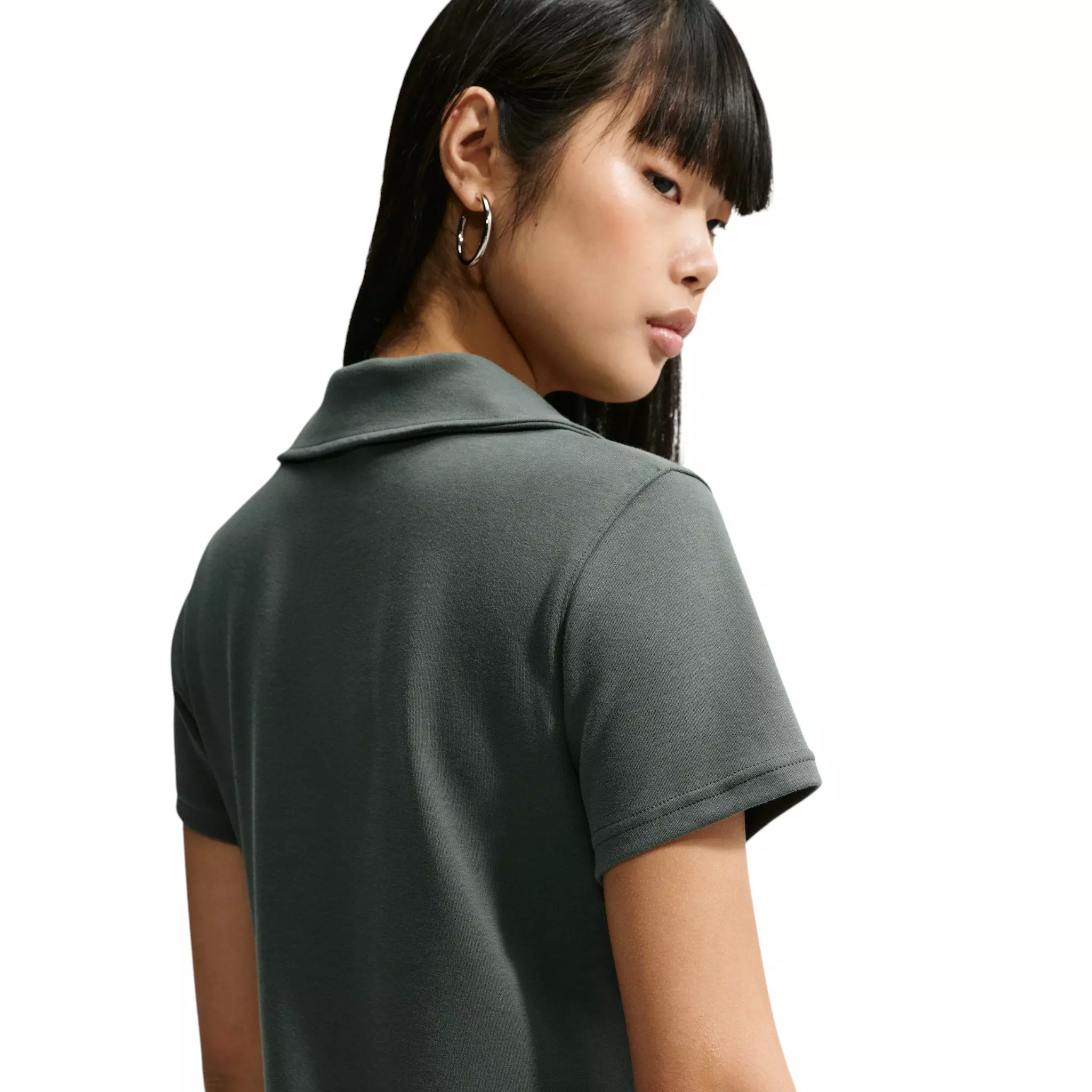Nike Women's Sportswear Chill Knit Slim Polo Dress - Camo Green/White - CAMO GREEN/WHITE