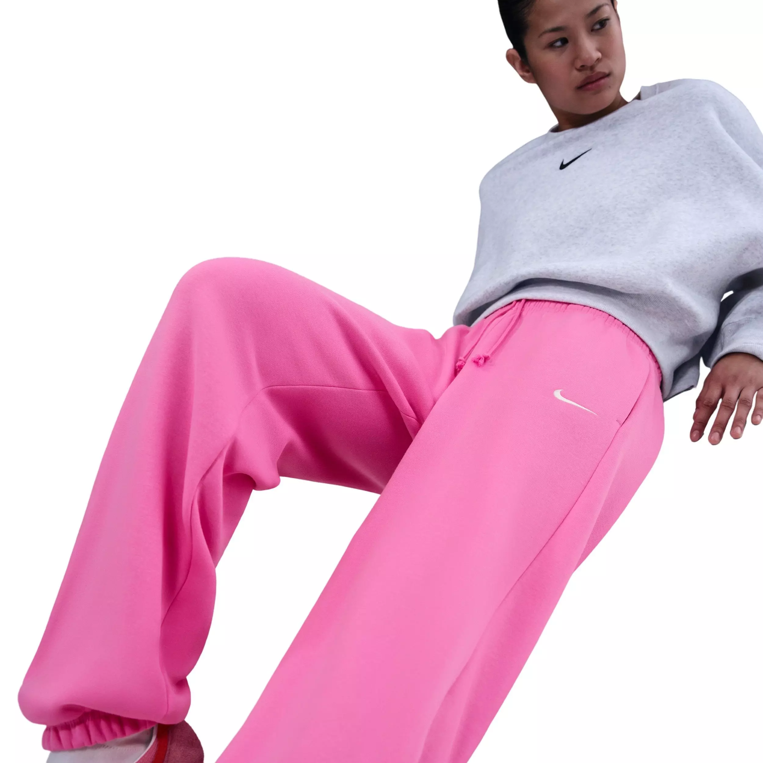 Nike Women's Sportswear Phoenix Fleece High-Waisted Oversized Sweatpants - Pink - PINK