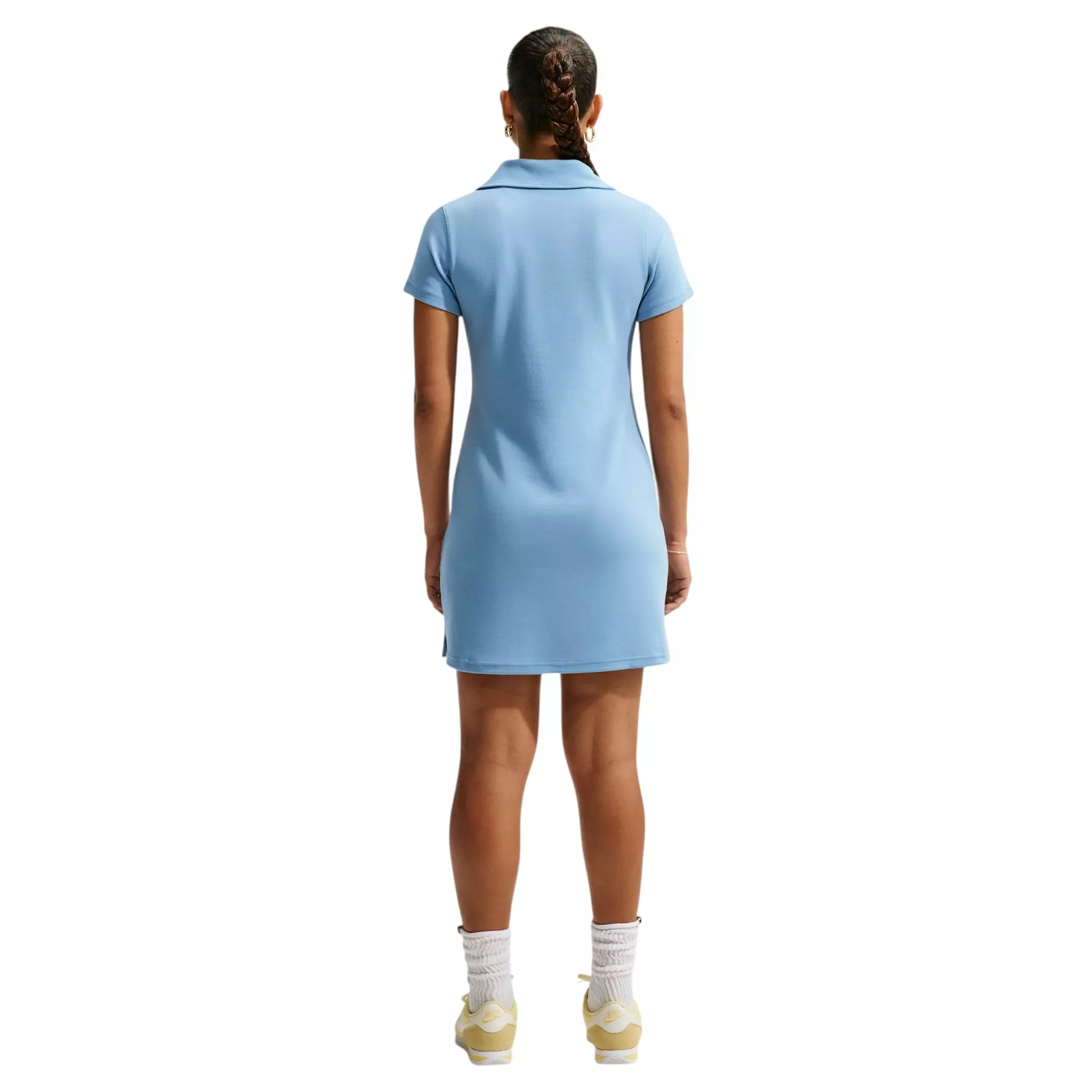 Nike Women's Sportswear Chill Knit Slim Polo Dress - Blue/White - BLUE/WHITE