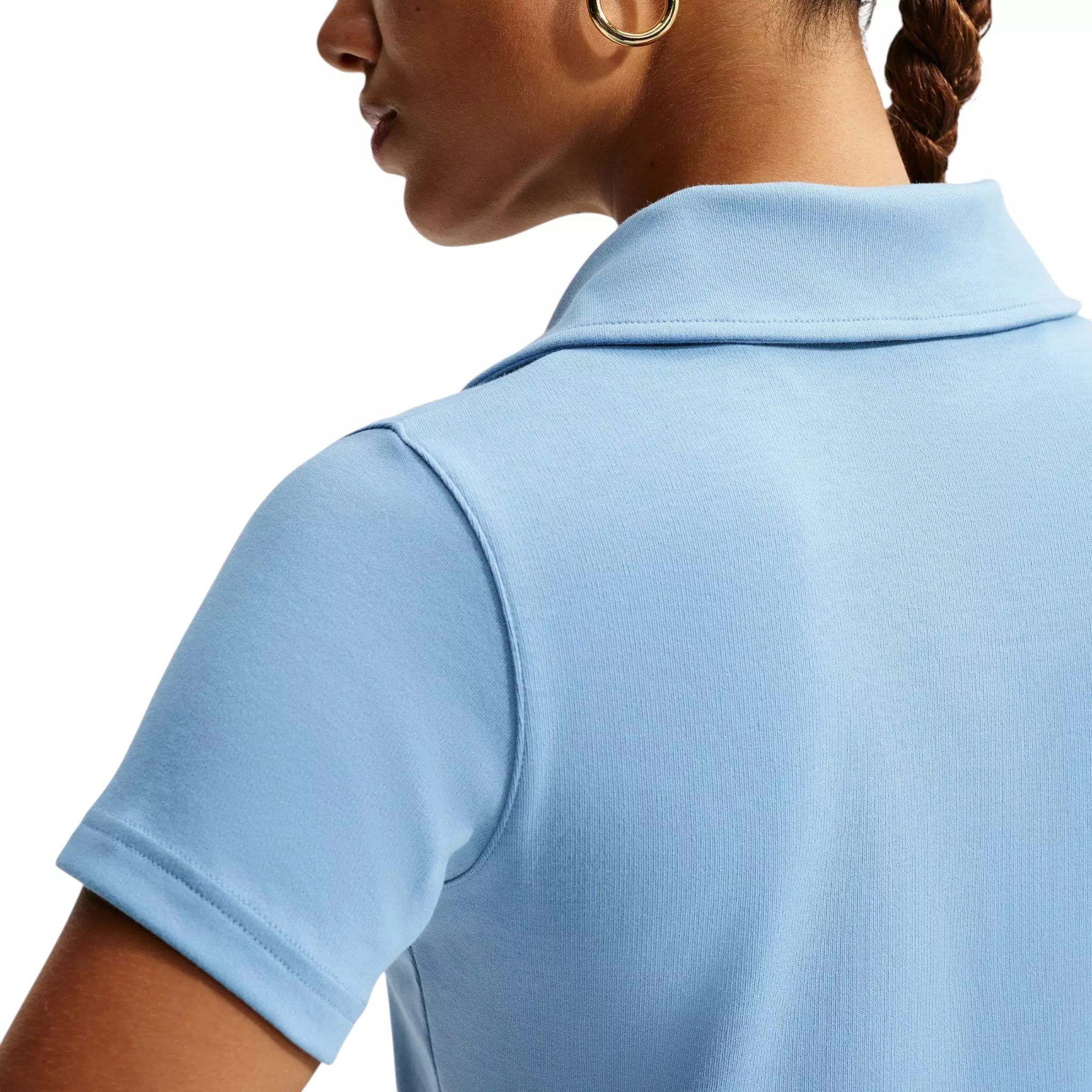 Nike Women's Sportswear Chill Knit Slim Polo Dress - Blue/White - BLUE/WHITE