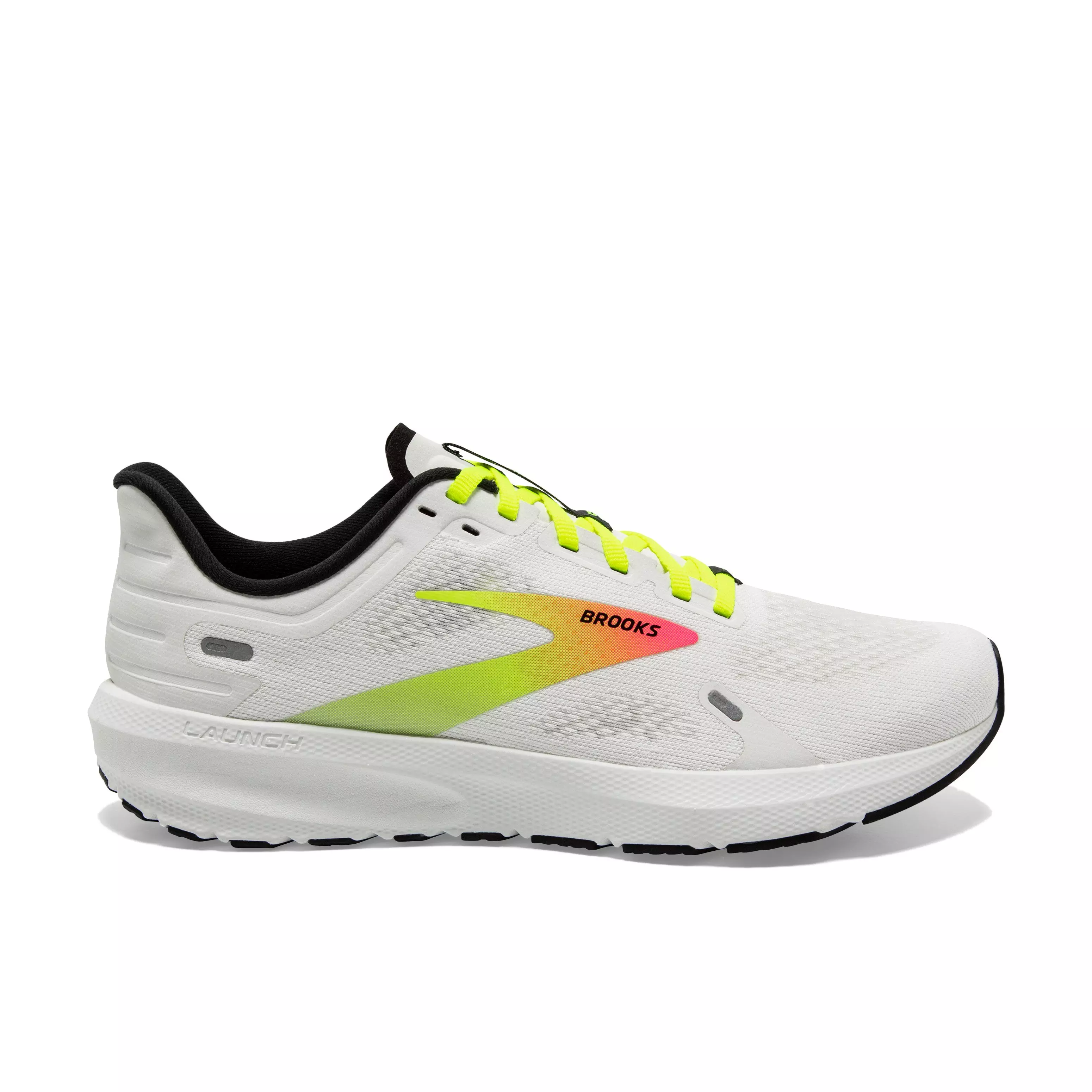 Brooks Launch 9 White/Yellow/Pink Men's Running Shoe - Hibbett