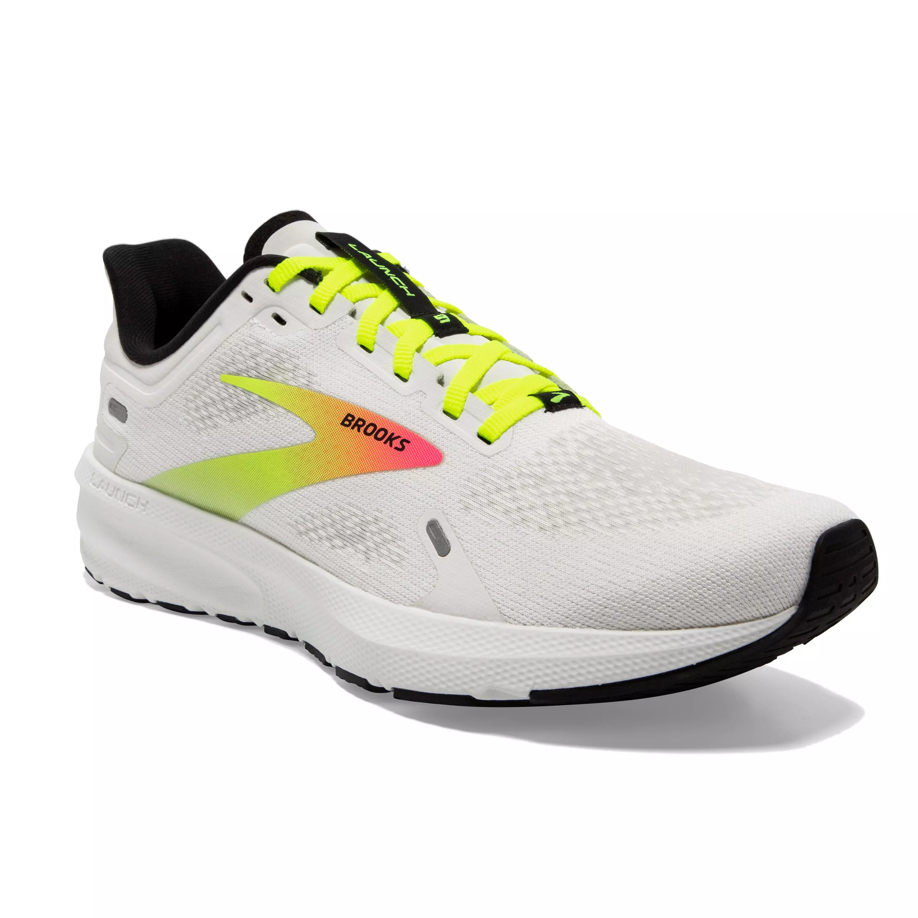 Brooks Launch 9 "White/Yellow/Pink" Men's Running Shoe - WHITE/YELLOW/PINK