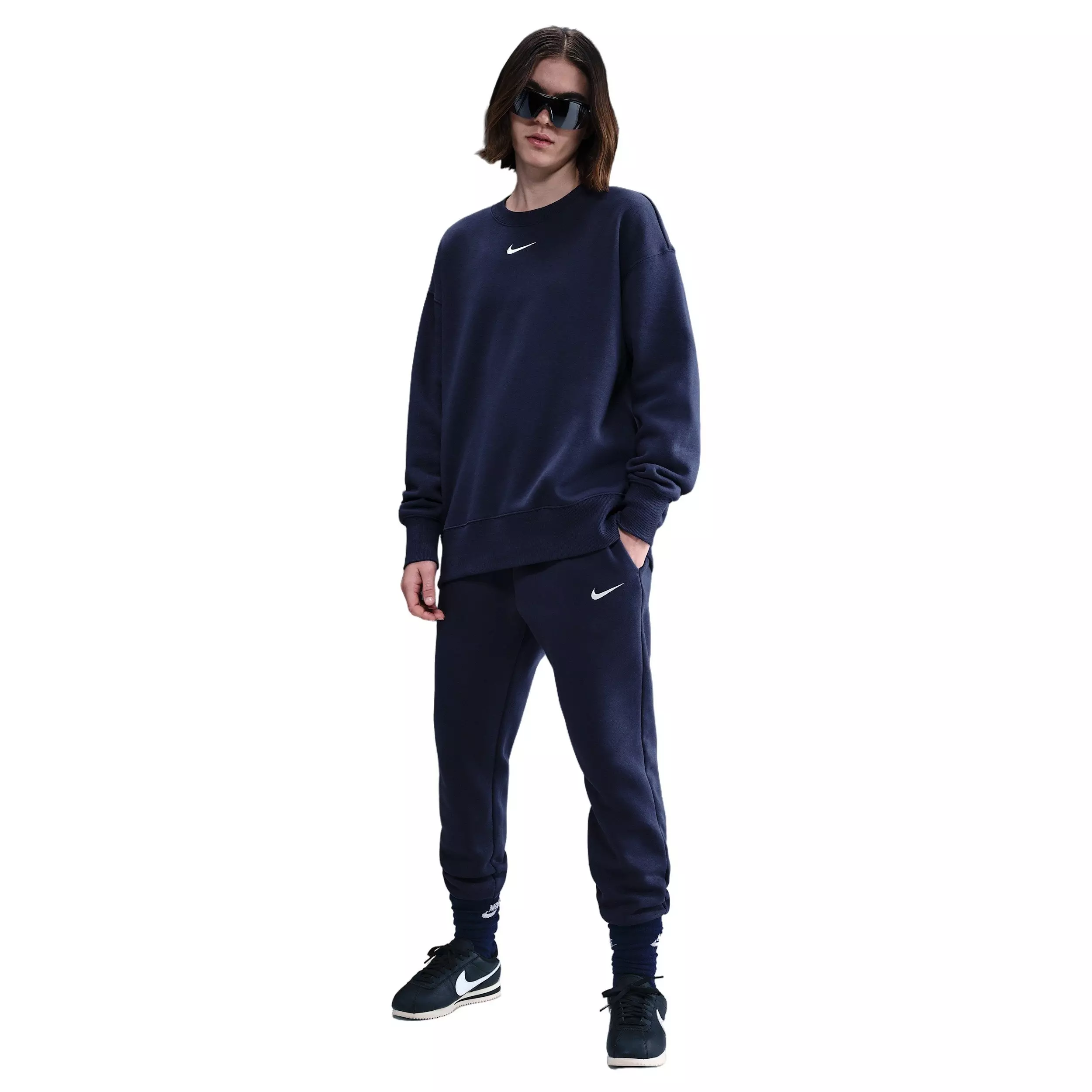 Nike Women's Sportswear Phoenix Fleece Mid-Rise Sweatpants - Navy - NAVY