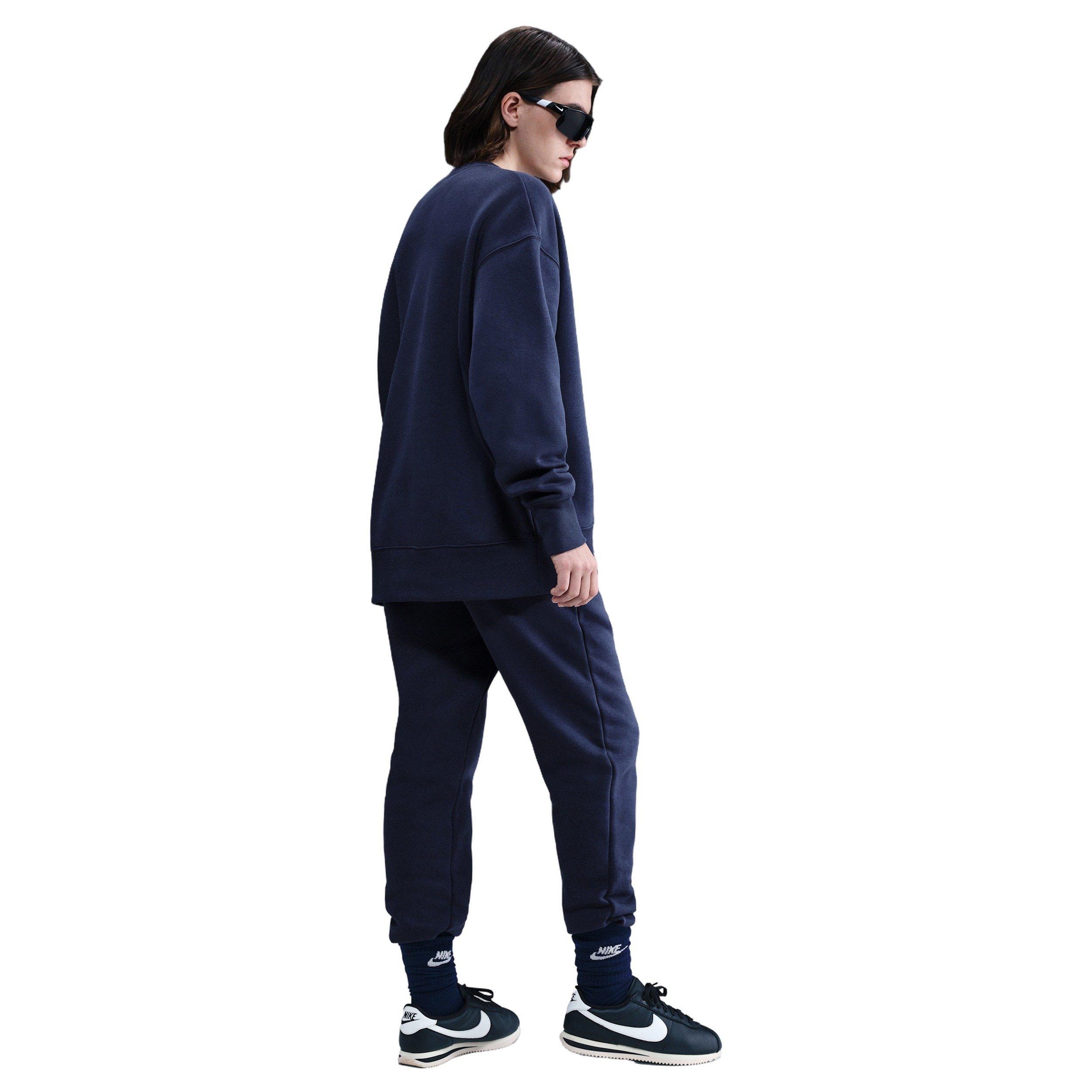 Nike Women's Sportswear Phoenix Fleece Mid-Rise Sweatpants - Navy - NAVY Thumbnail View 4