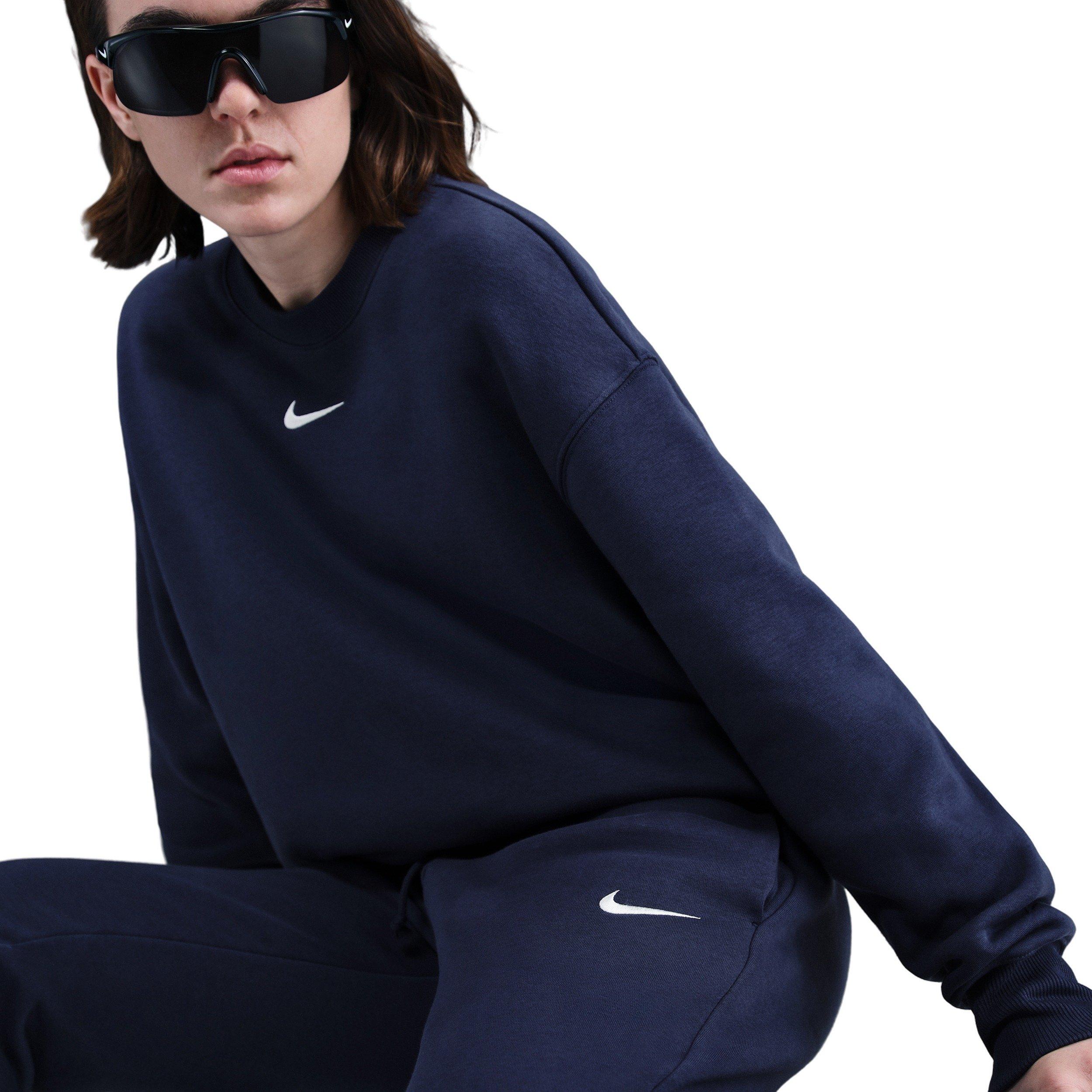 Nike Women's Sportswear Phoenix Fleece Mid-Rise Sweatpants - Navy - NAVY Thumbnail View 5