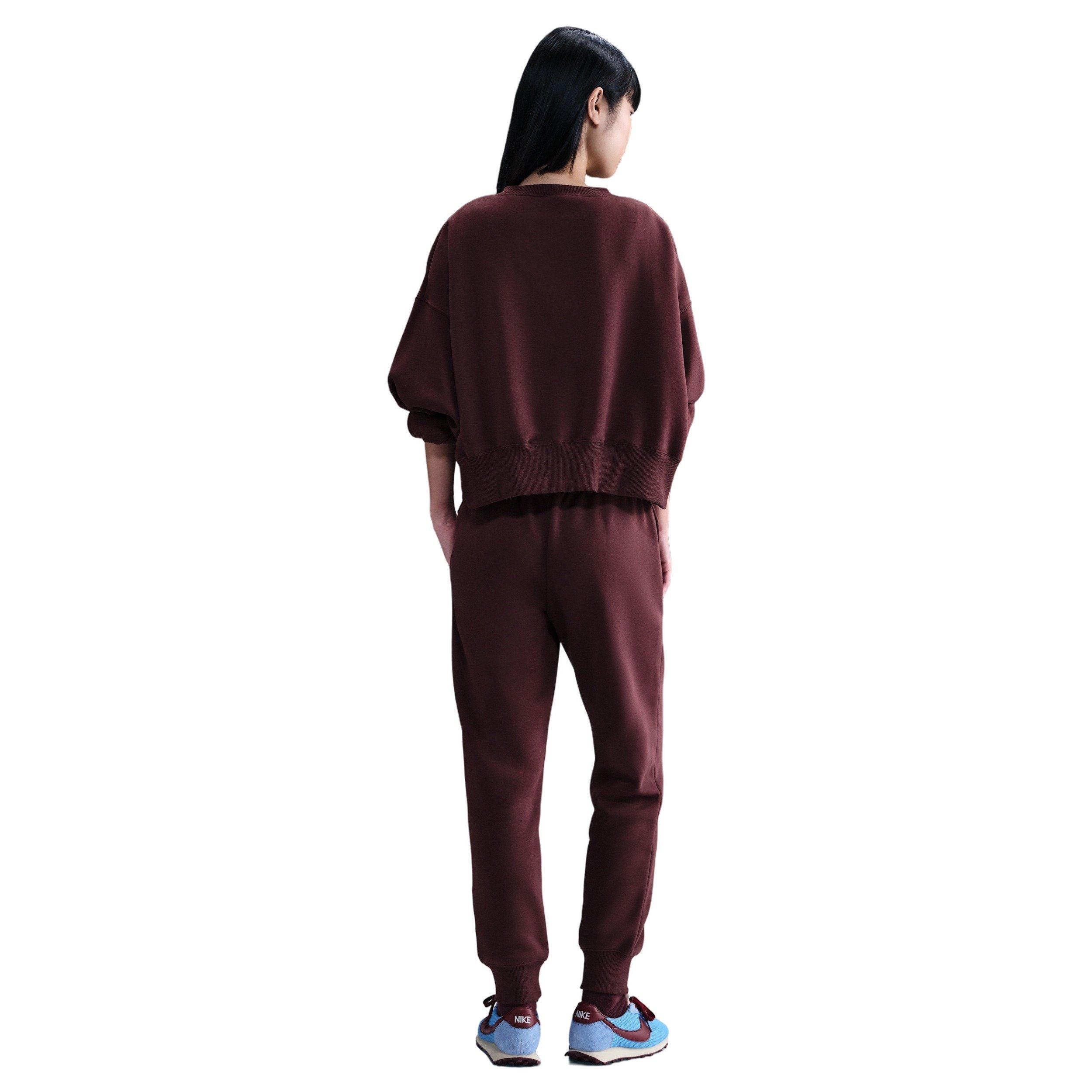 Nike Women's Sportswear Phoenix Fleece Mid-Rise Sweatpants - Red - RED Thumbnail View 4