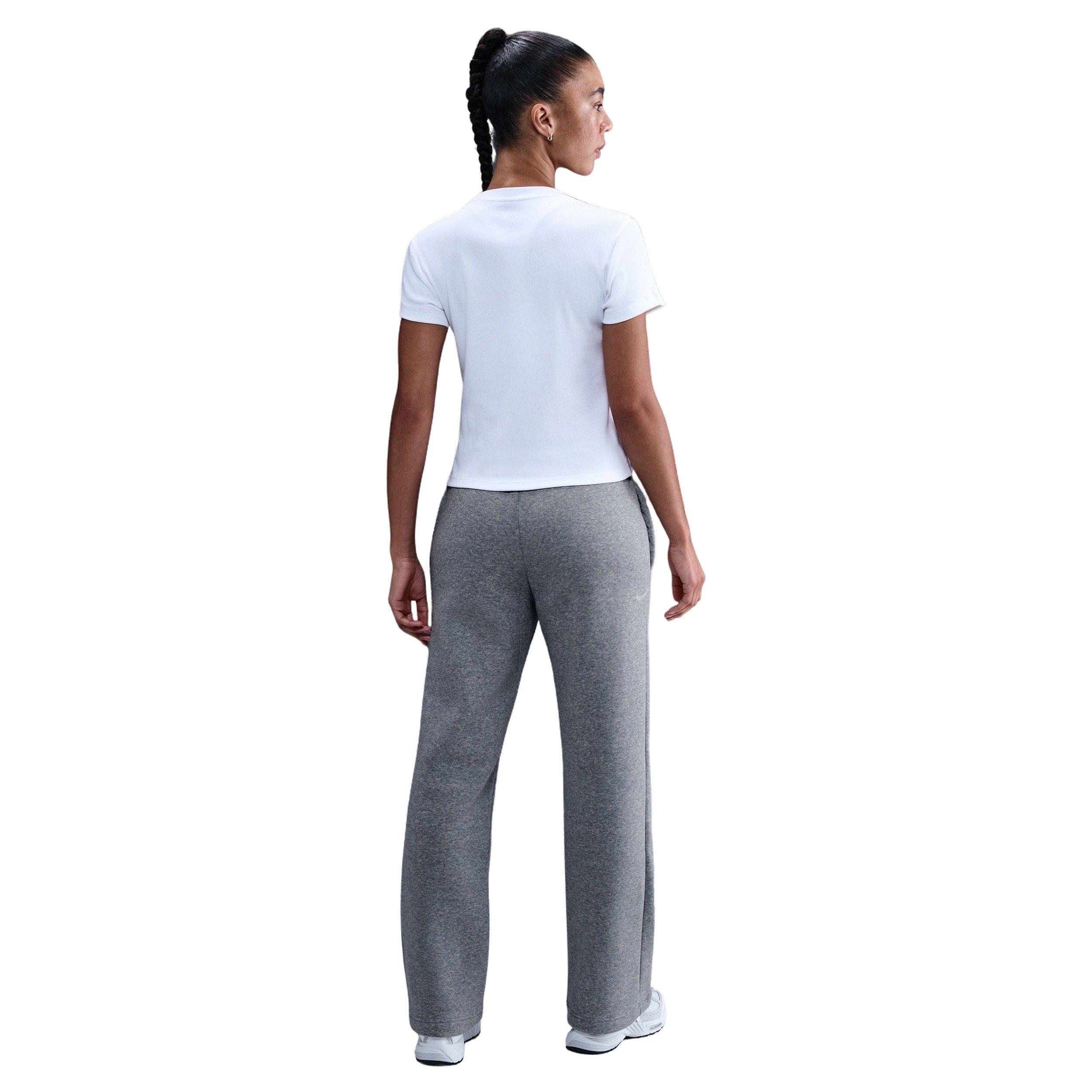 Nike Women's Sportswear Phoenix Fleece Mid-Rise Open-Hem Pants - Grey - GREY Thumbnail View 4