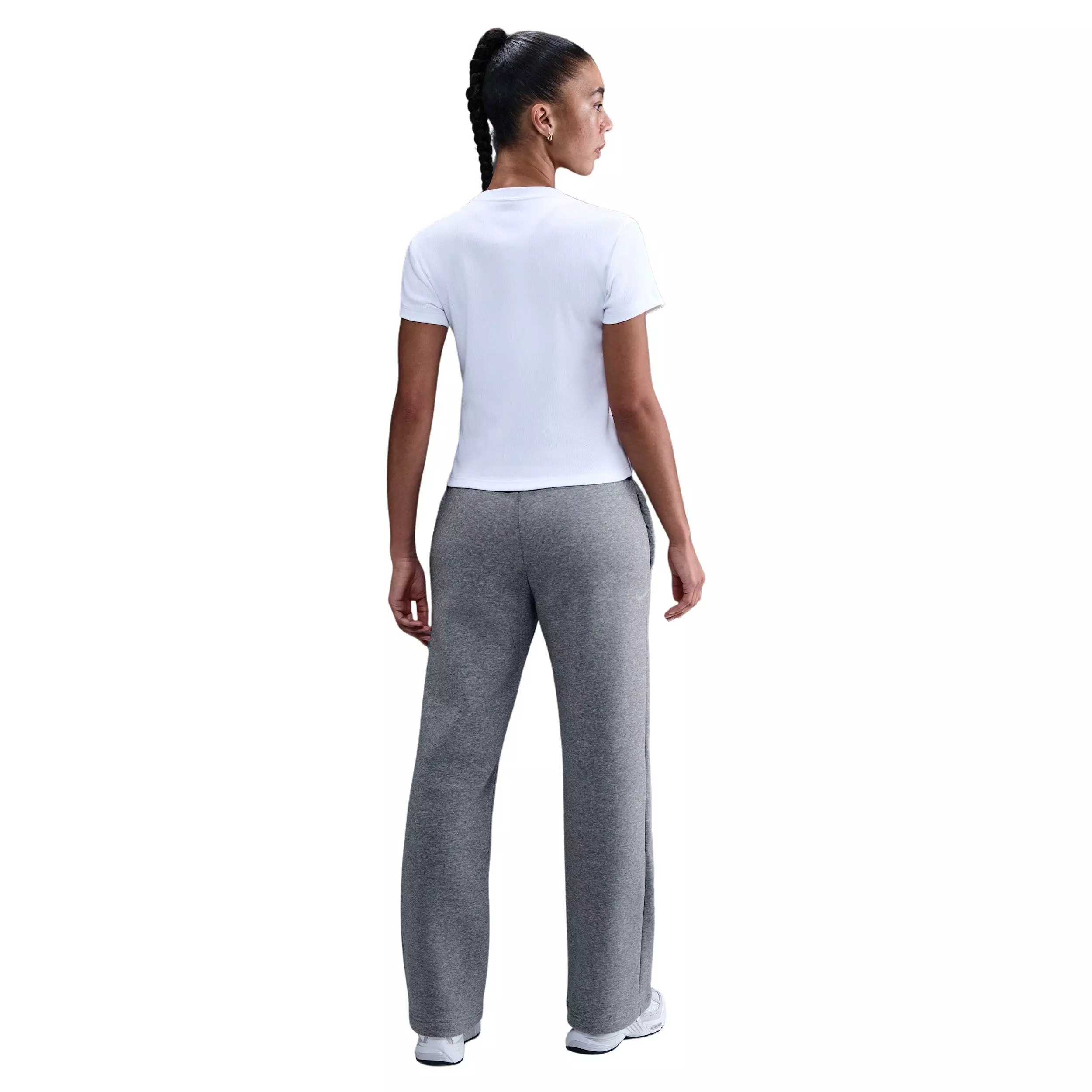 Nike Women's Sportswear Phoenix Fleece Mid-Rise Open-Hem Pants - Grey - GREY