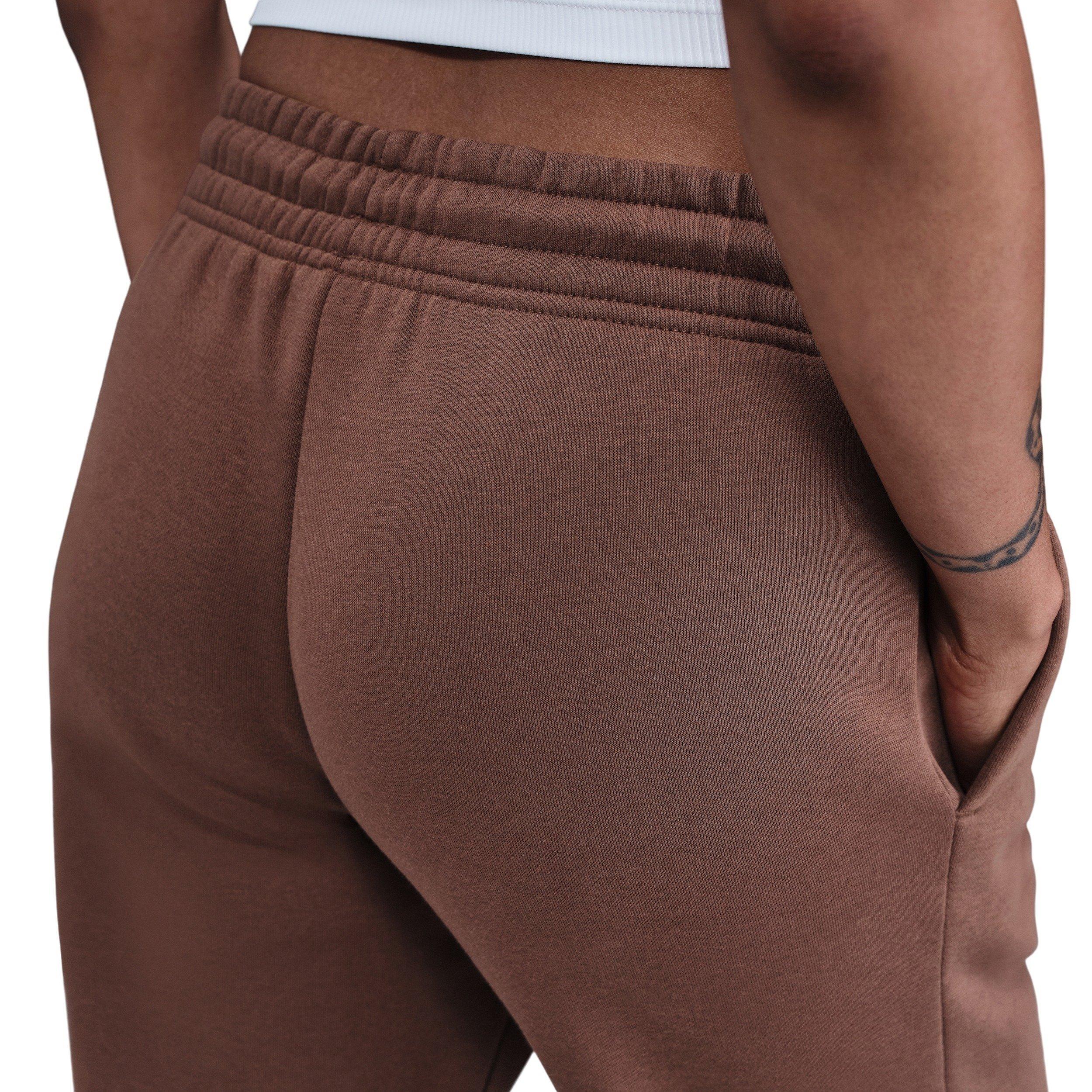 Nike Women's Sportswear Phoenix Fleece Mid-Rise Open-Hem Pants - Brown - BROWN Thumbnail View 2