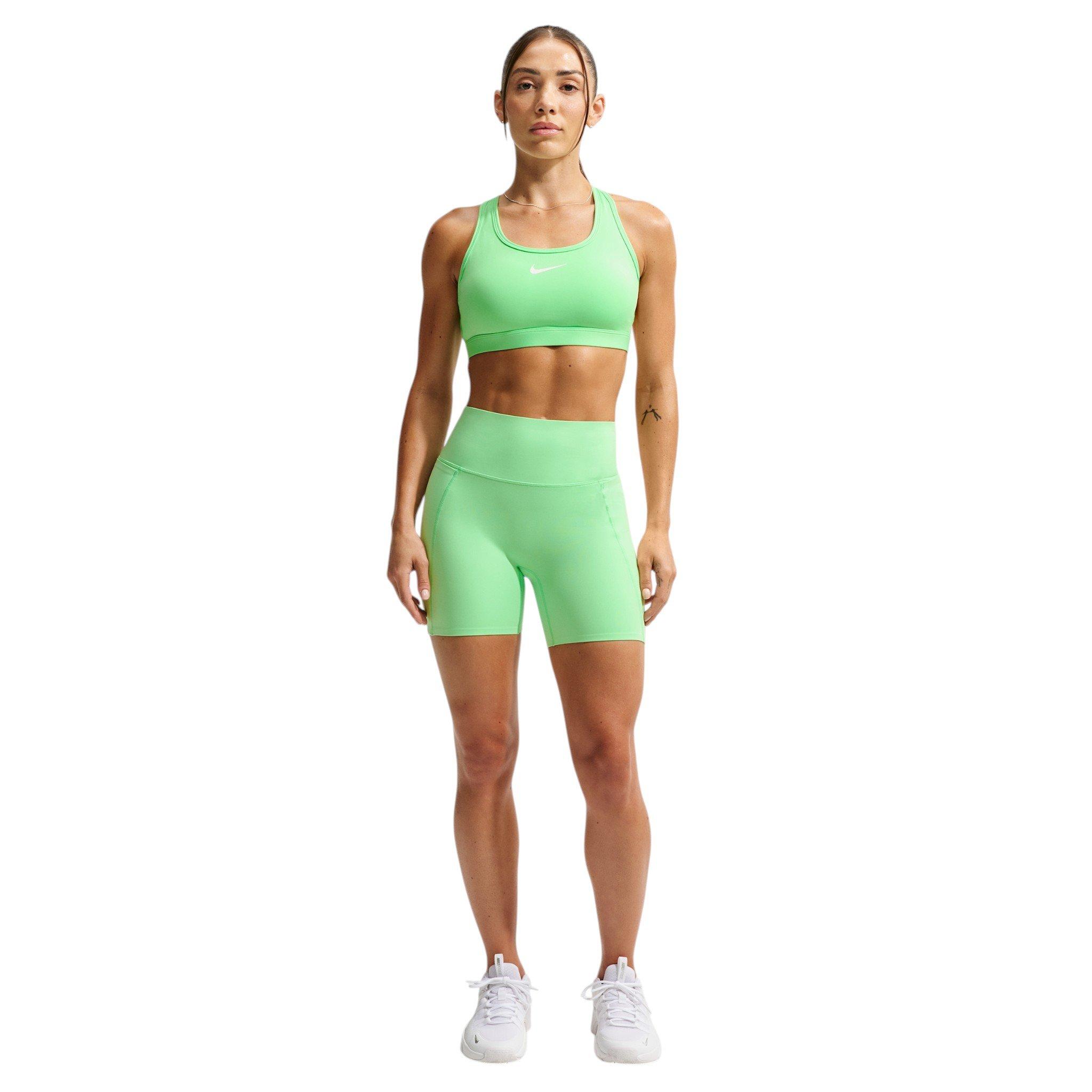 Nike Women's Swoosh Medium-Support Padded Sports Bra - Green - GREEN