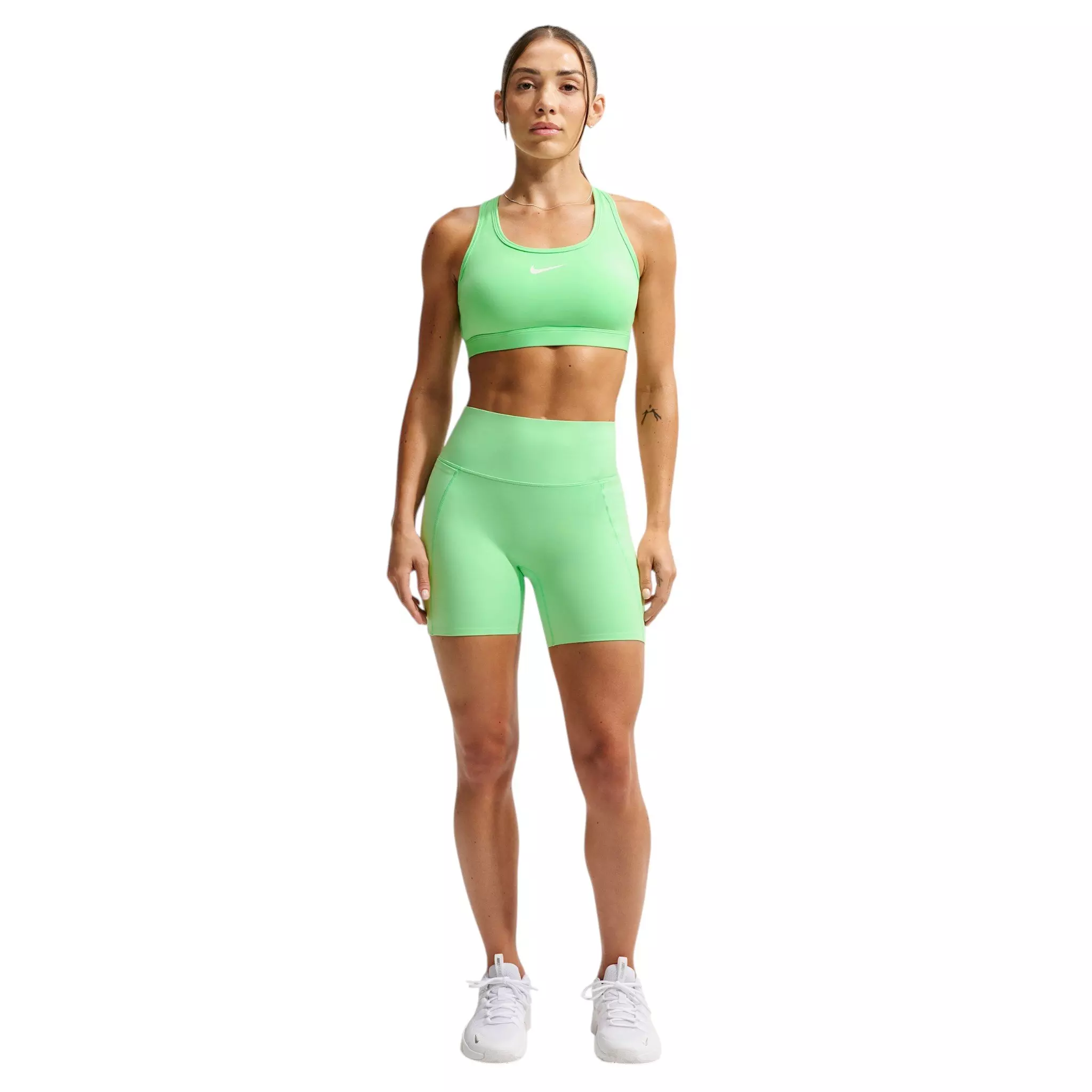 Nike Women's Swoosh Medium-Support Padded Sports Bra - Green - GREEN