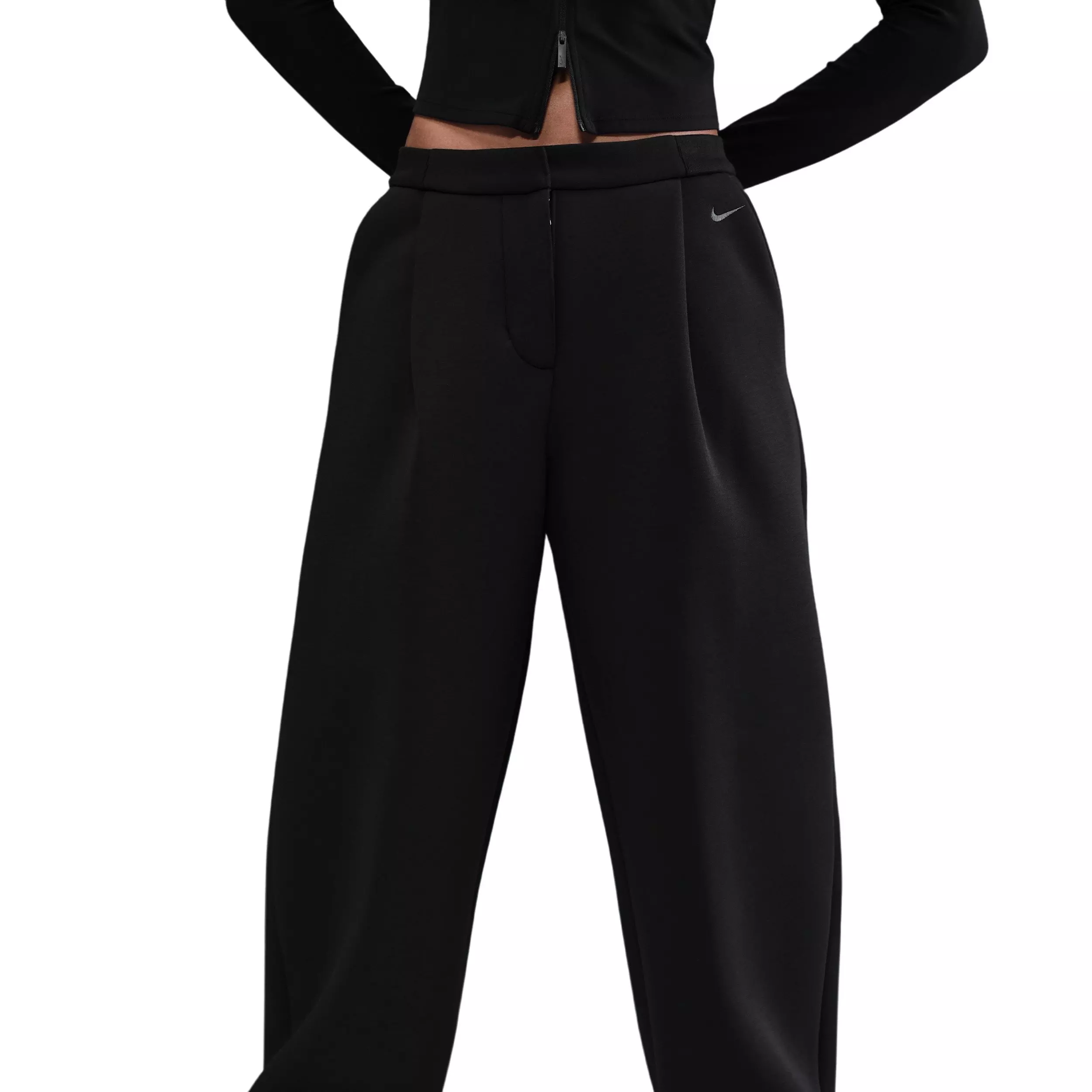 Nike Women's Sportswear Modern Fleece Mid-Rise Loose Pants - Black - BLACK